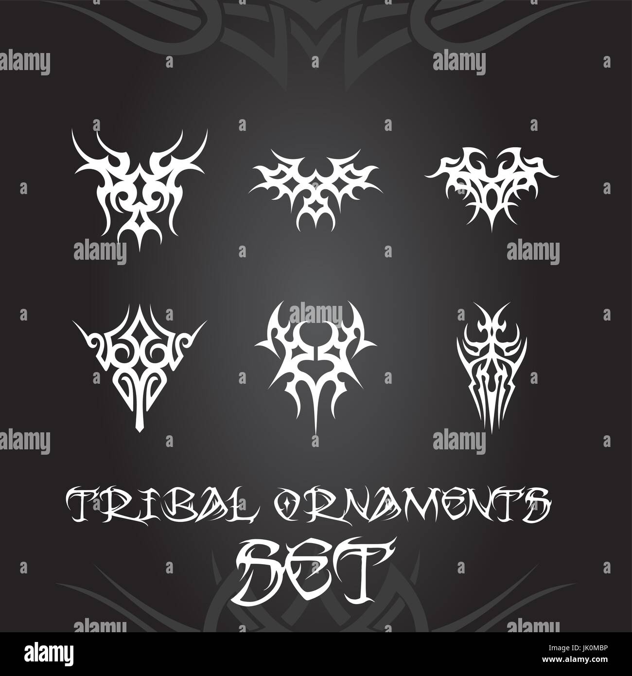 Ornamenti tribali per tatuaggio e disegni Illustrazione Vettoriale