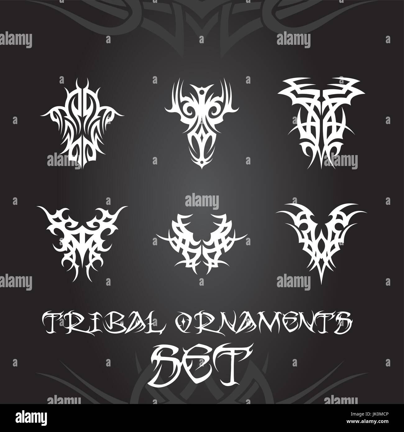 Ornamenti tribali per tatuaggio e disegni Illustrazione Vettoriale