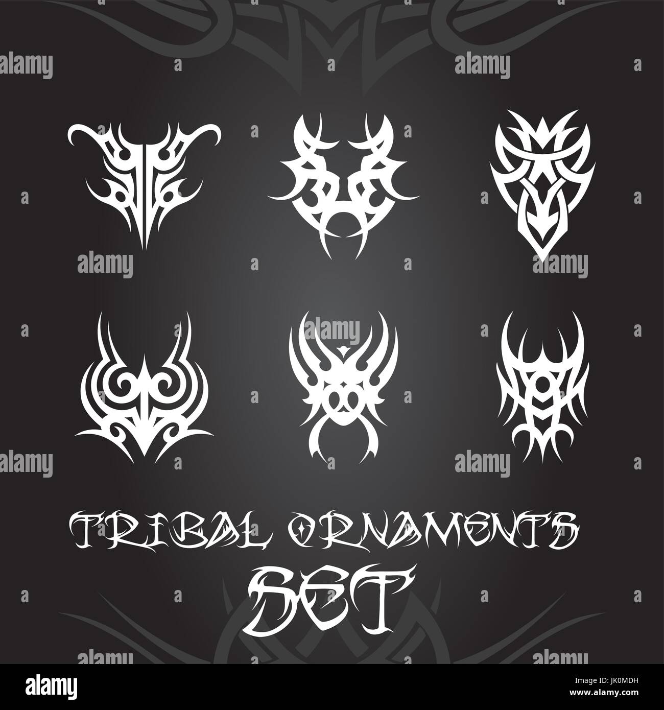 Ornamenti tribali per tatuaggio e disegni Illustrazione Vettoriale