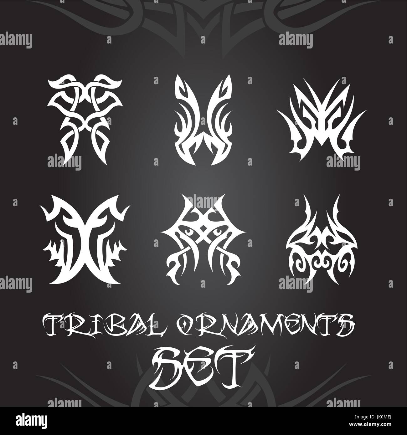 Ornamenti tribali per tatuaggio e disegni Illustrazione Vettoriale