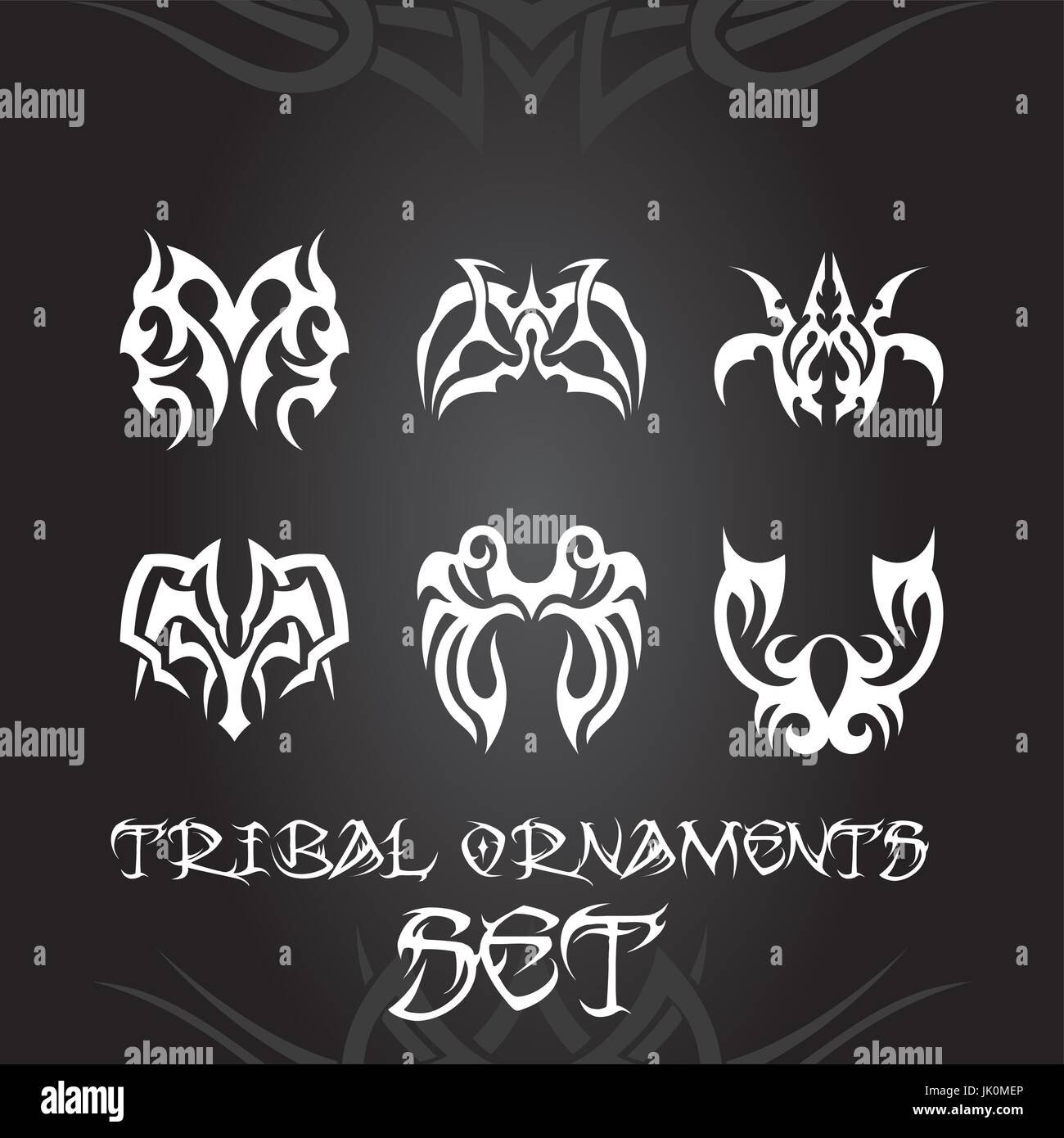 Ornamenti tribali per tatuaggio e disegni Illustrazione Vettoriale