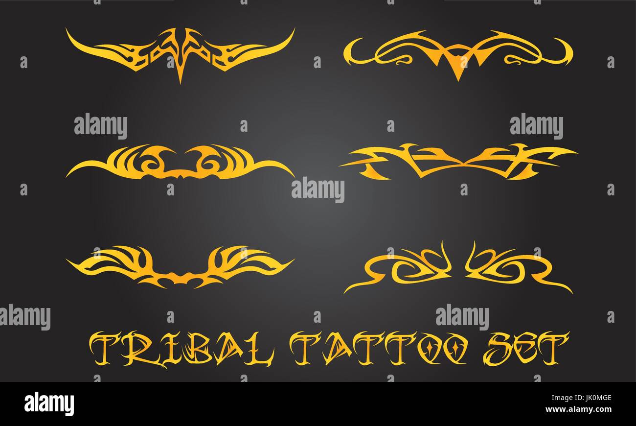 Ornamenti tribali per tatuaggio e disegni Illustrazione Vettoriale