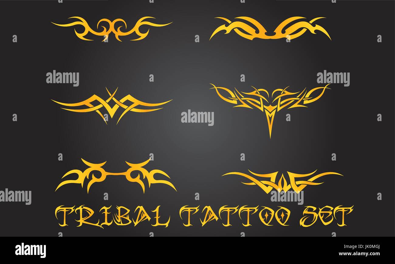 Ornamenti tribali per tatuaggio e disegni Illustrazione Vettoriale
