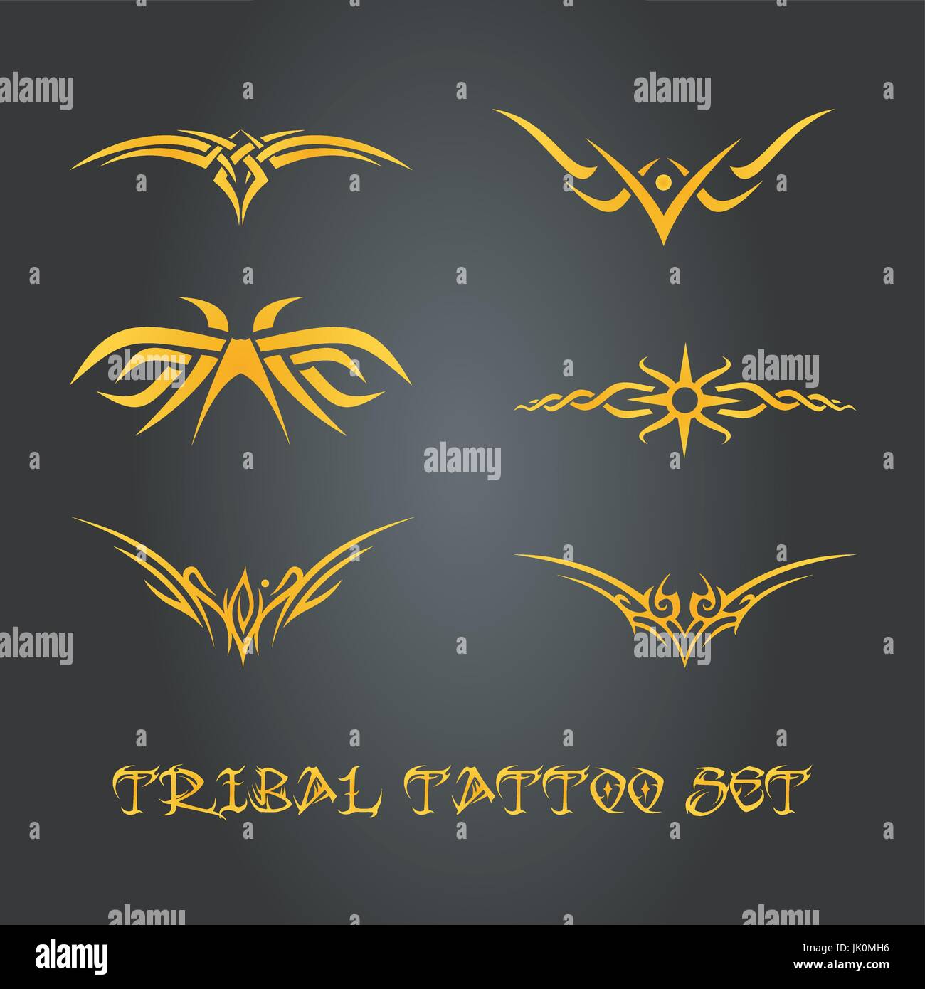 Ornamenti tribali per tatuaggio e disegni Illustrazione Vettoriale