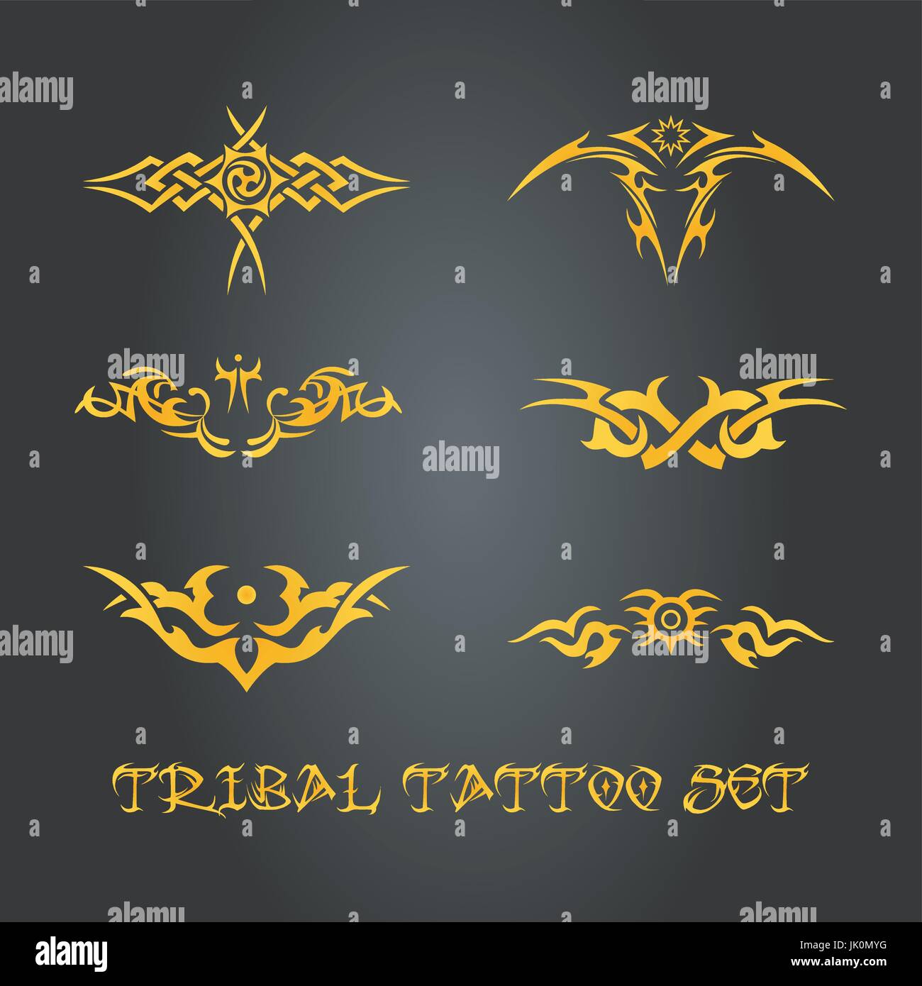 Ornamenti tribali per tatuaggio e disegni Illustrazione Vettoriale