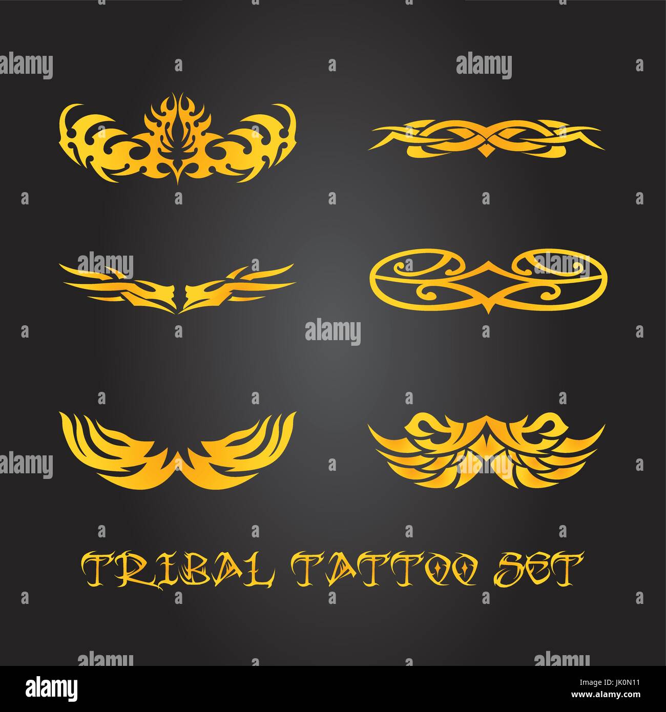 Ornamenti tribali per tatuaggio e disegni Illustrazione Vettoriale