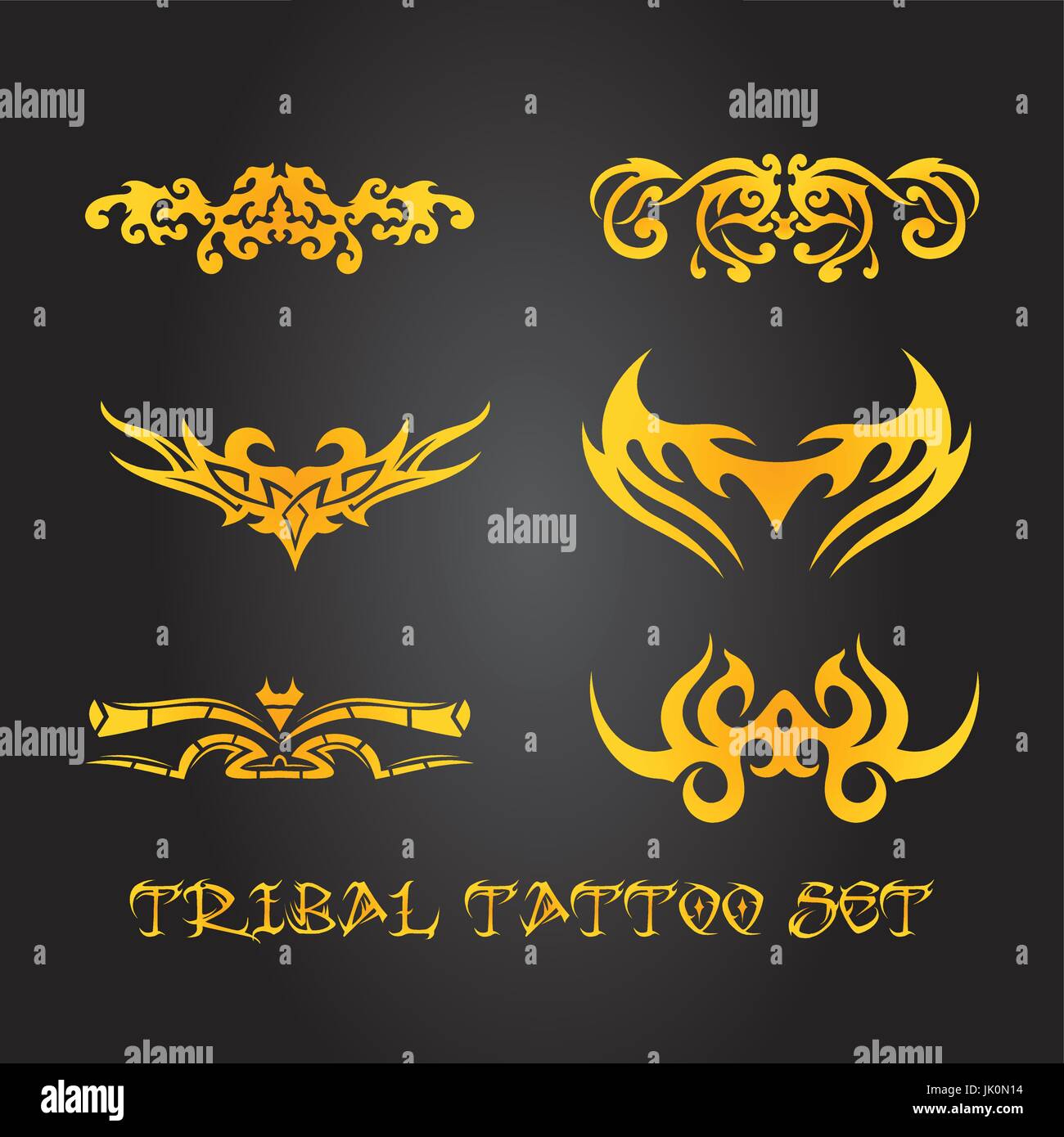 Ornamenti tribali per tatuaggio e disegni Illustrazione Vettoriale