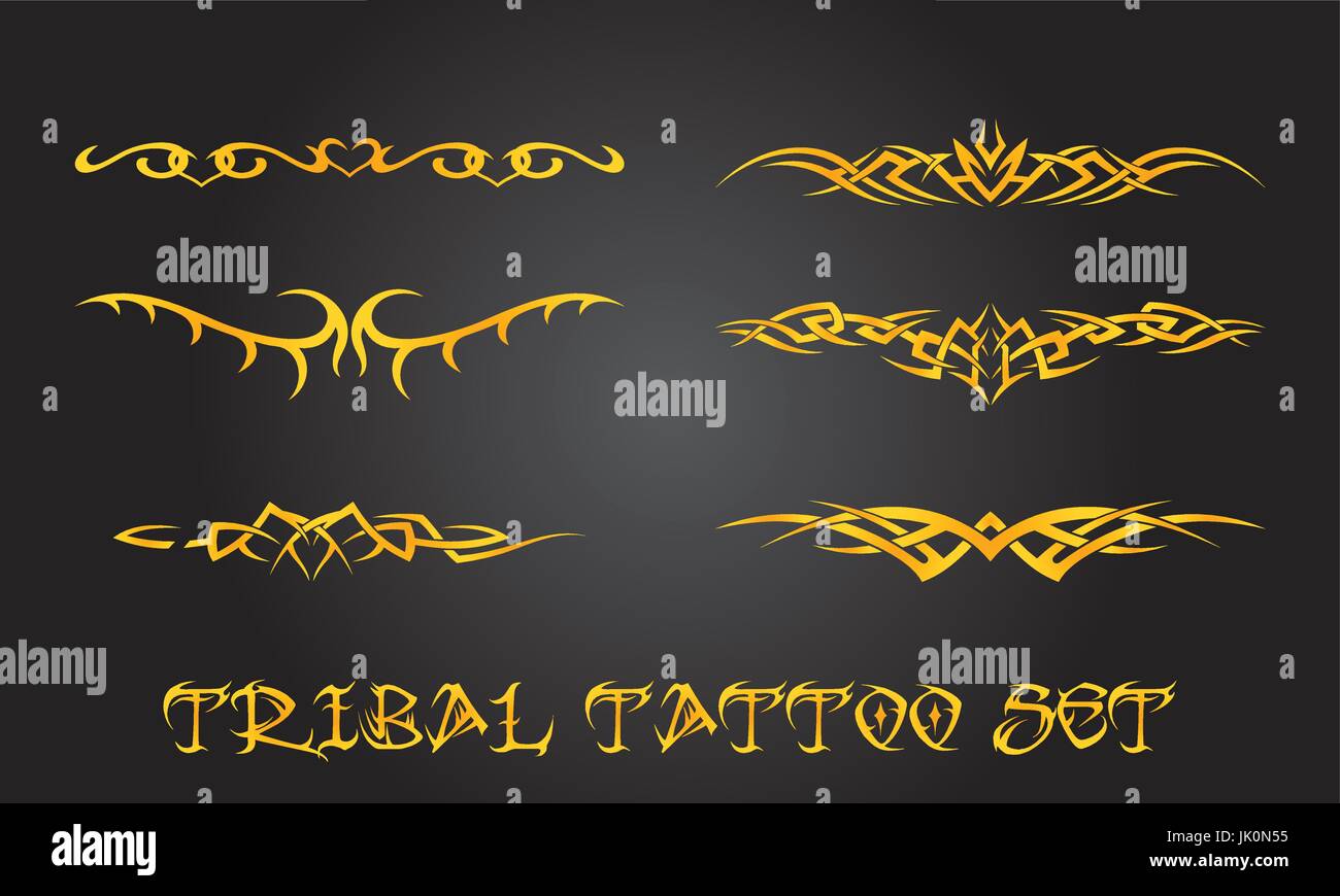 Ornamenti tribali per tatuaggio e disegni Illustrazione Vettoriale