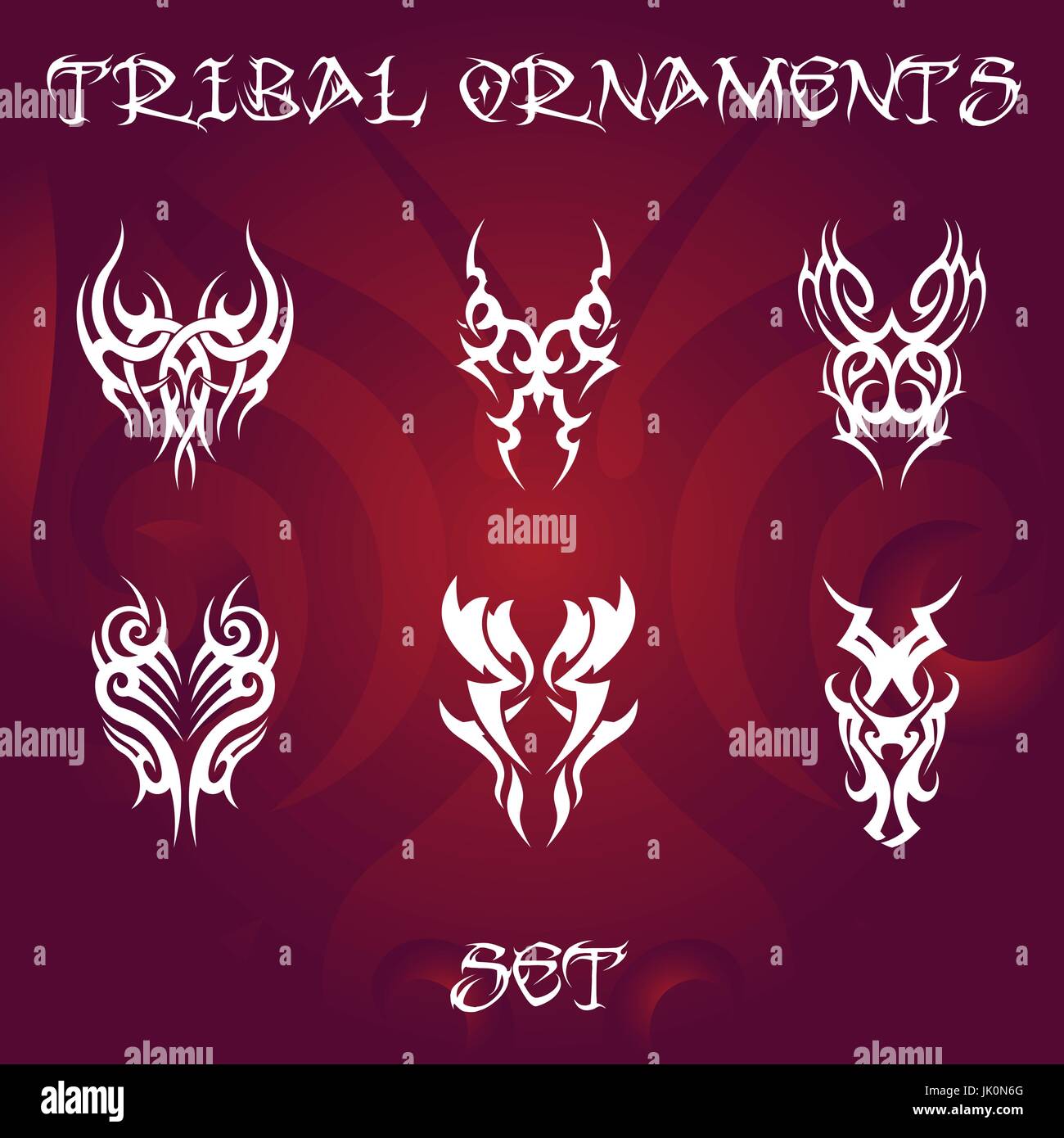 Ornamenti tribali per tatuaggio e disegni Illustrazione Vettoriale