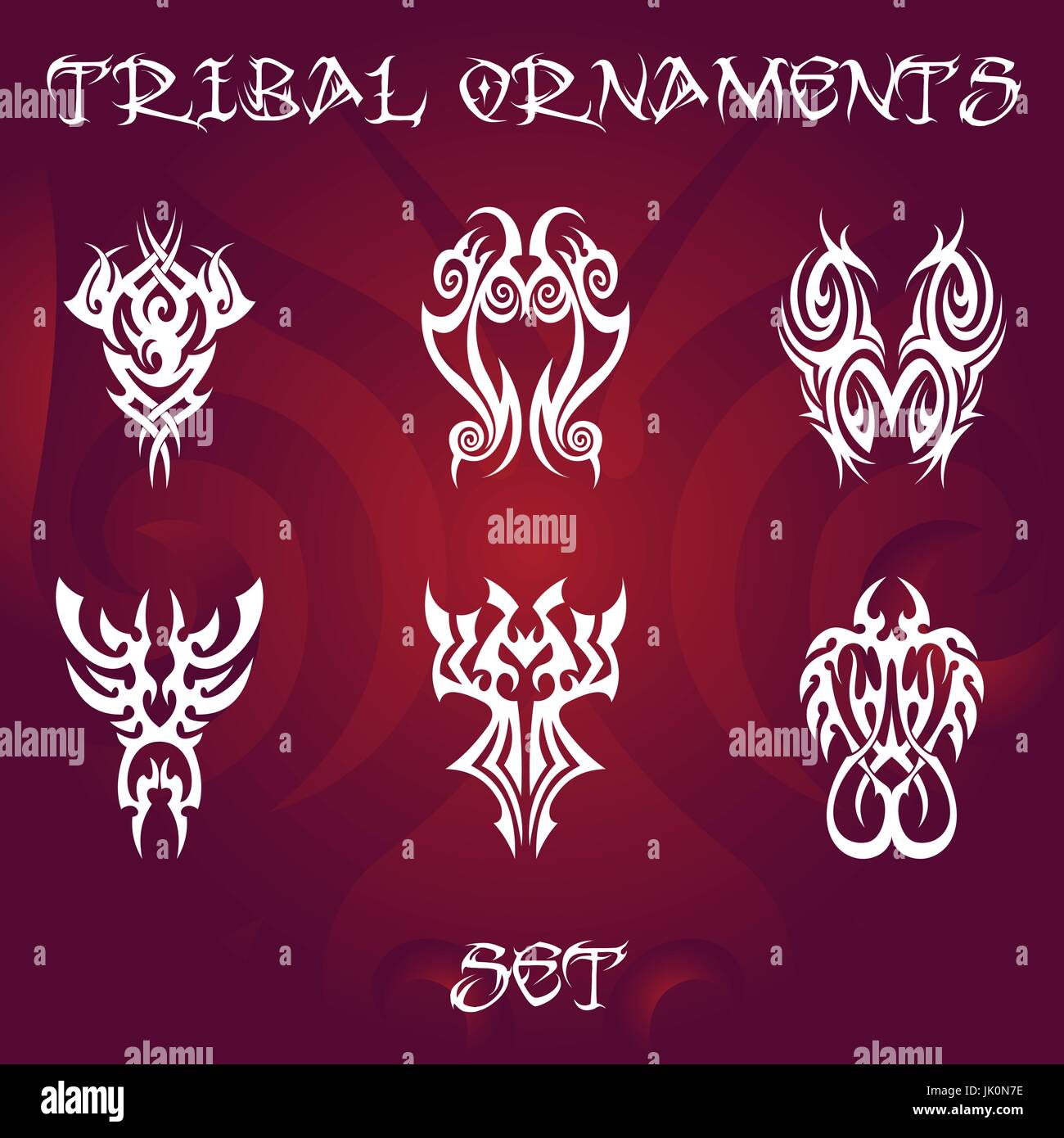 Ornamenti tribali per tatuaggio e disegni Illustrazione Vettoriale