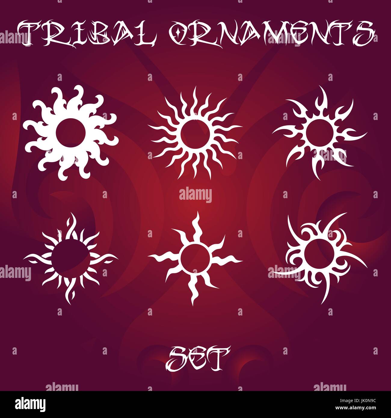 Ornamenti tribali per tatuaggio e disegni Illustrazione Vettoriale