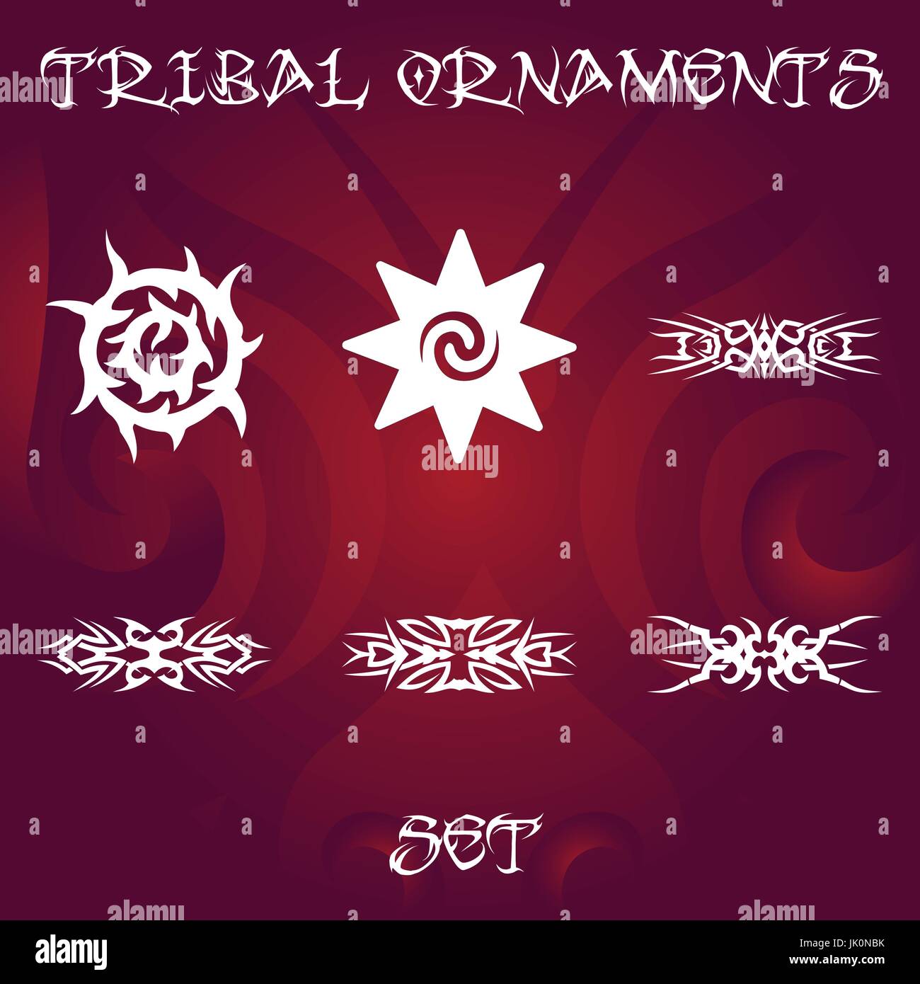 Ornamenti tribali per tatuaggio e disegni Illustrazione Vettoriale