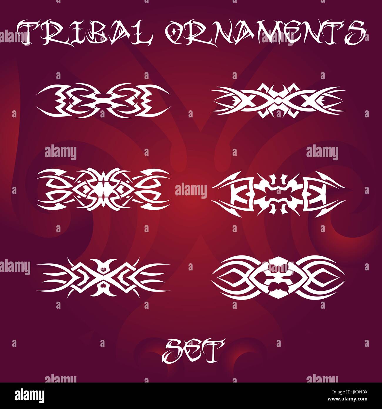 Ornamenti tribali per tatuaggio e disegni Illustrazione Vettoriale