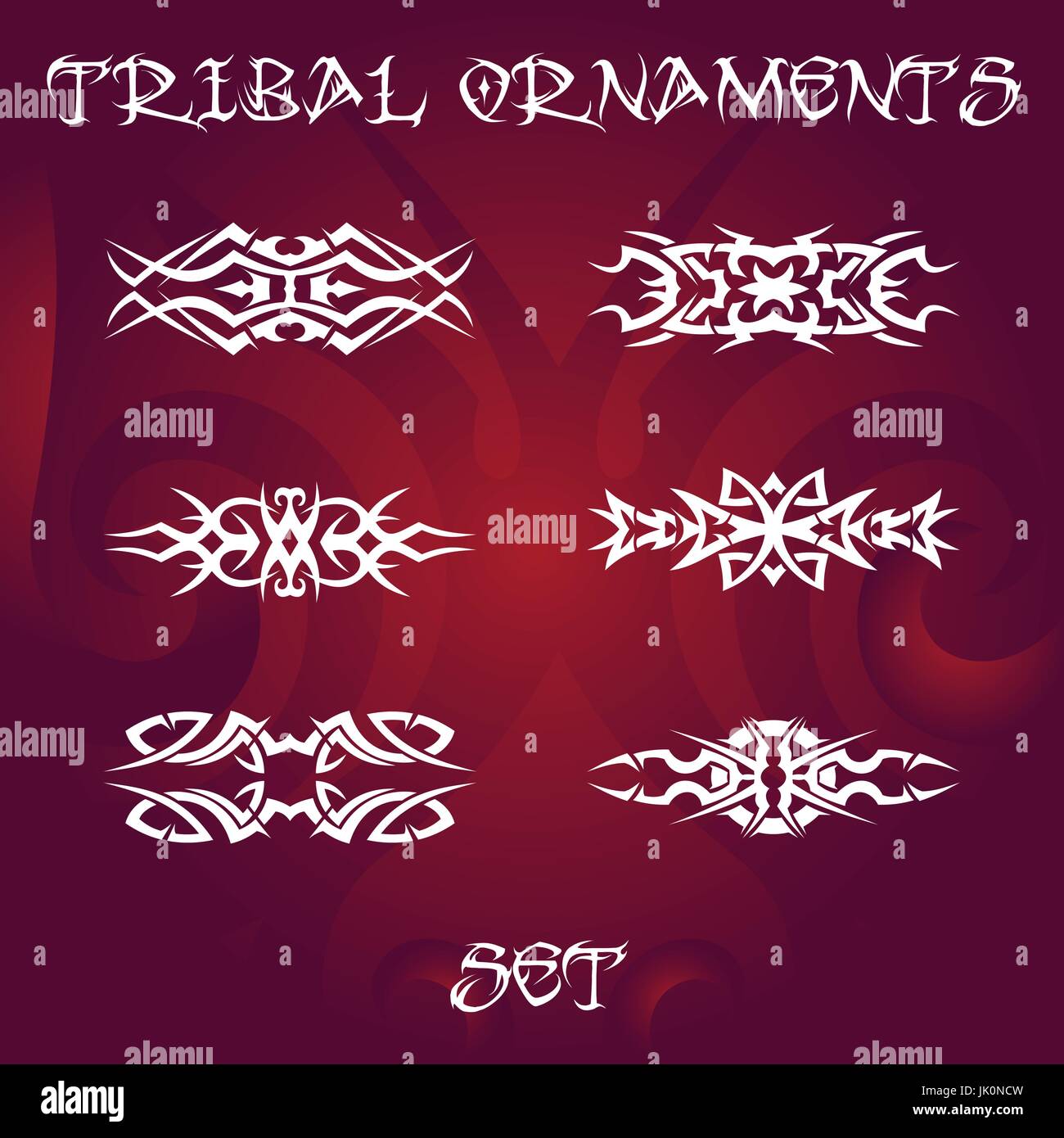 Ornamenti tribali per tatuaggio e disegni Illustrazione Vettoriale