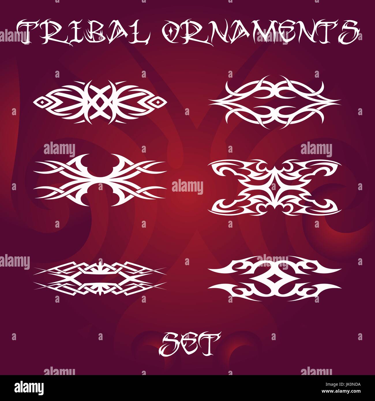 Ornamenti tribali per tatuaggio e disegni Illustrazione Vettoriale