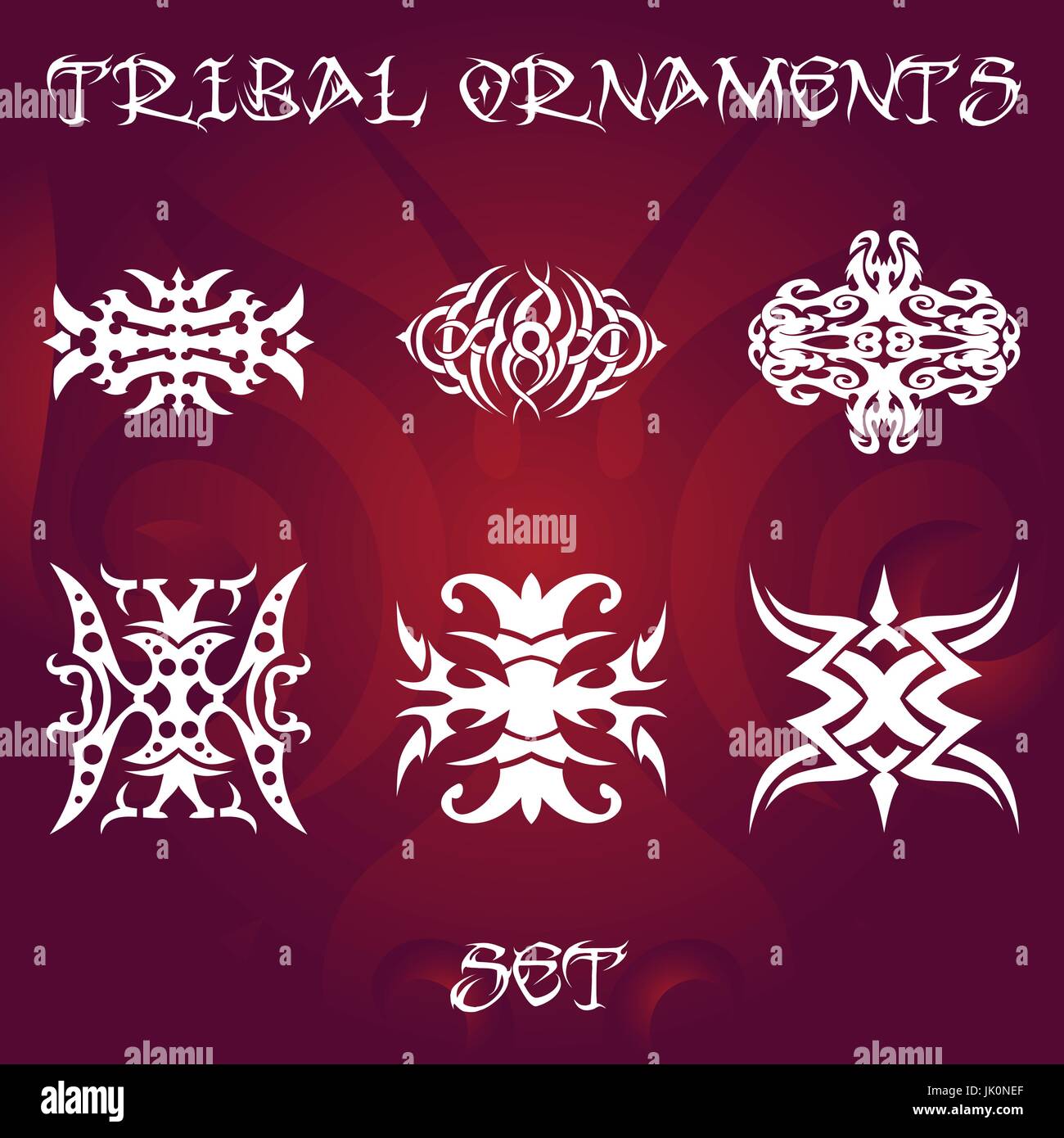 Ornamenti tribali per tatuaggio e disegni Illustrazione Vettoriale