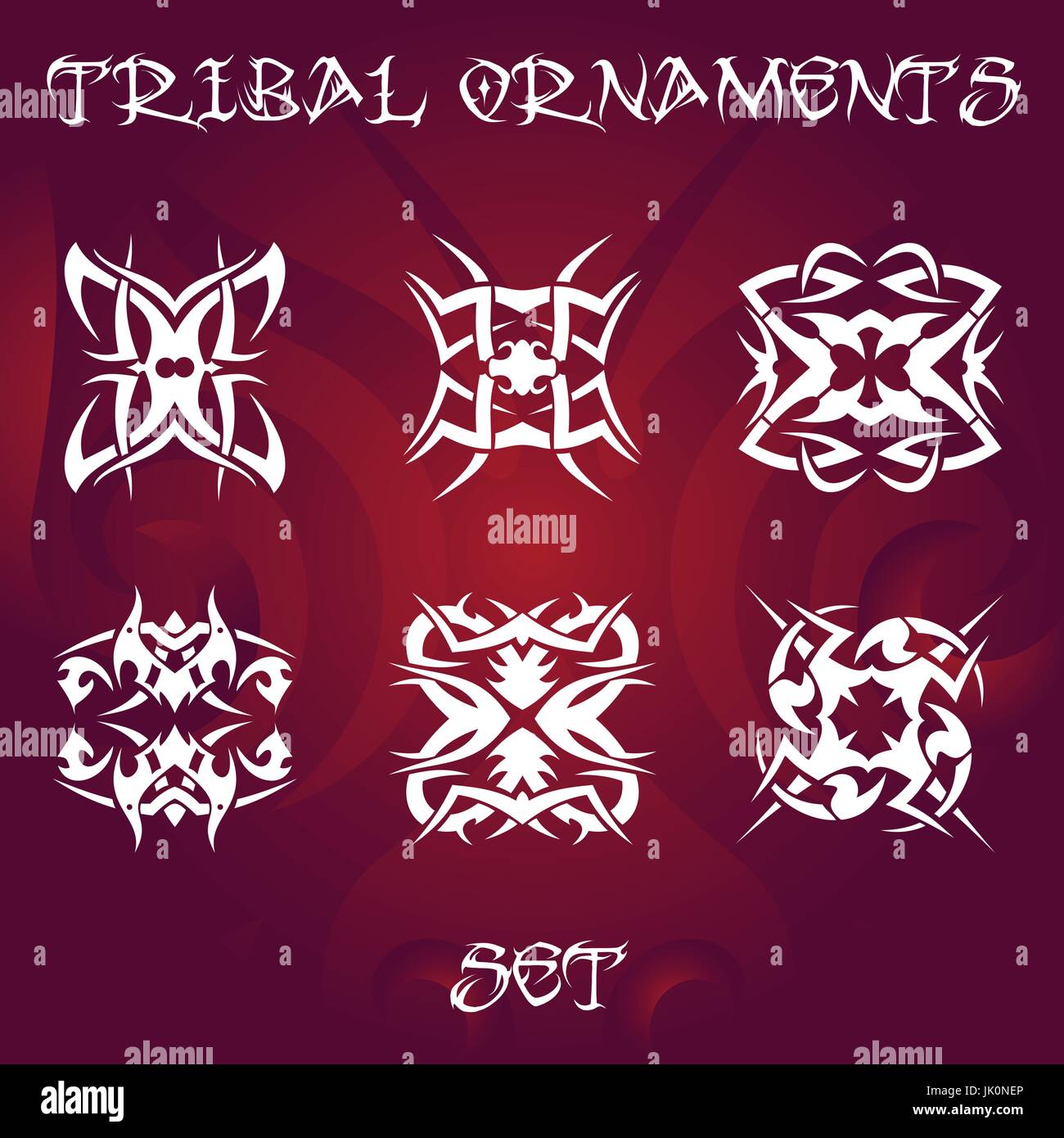 Ornamenti tribali per tatuaggio e disegni Illustrazione Vettoriale