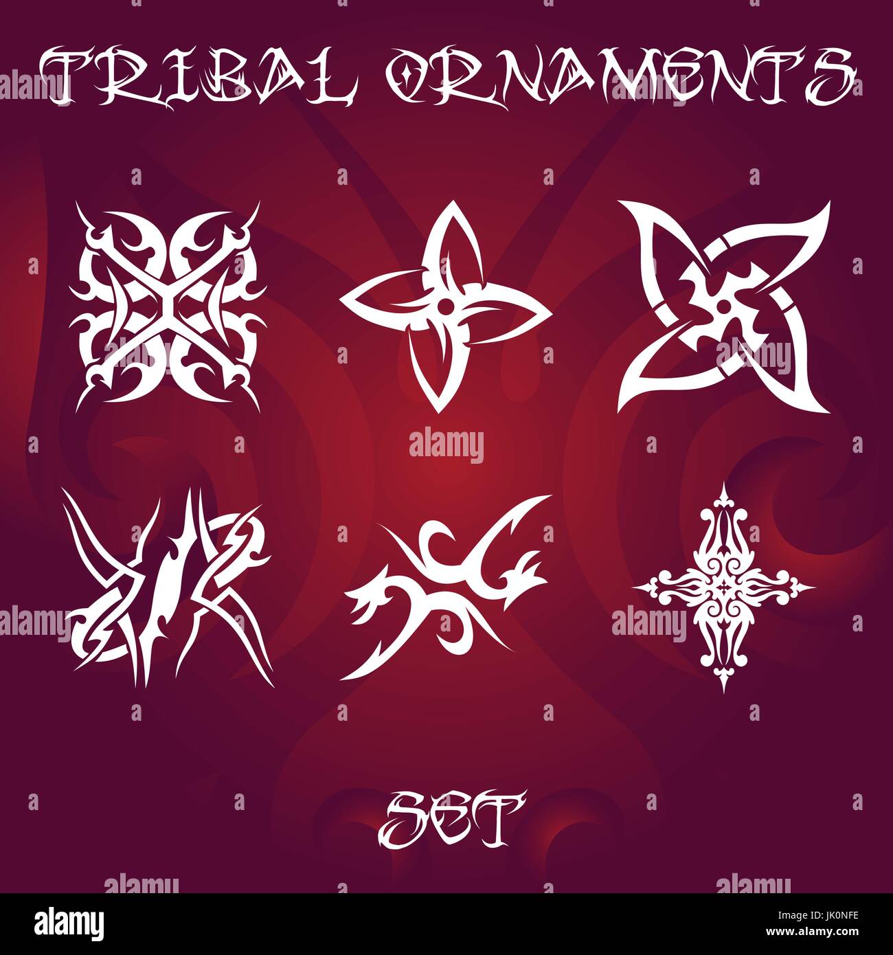 Ornamenti tribali per tatuaggio e disegni Illustrazione Vettoriale