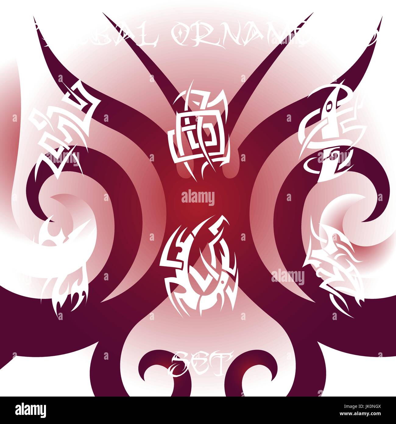 Ornamenti tribali per tatuaggio e disegni Illustrazione Vettoriale