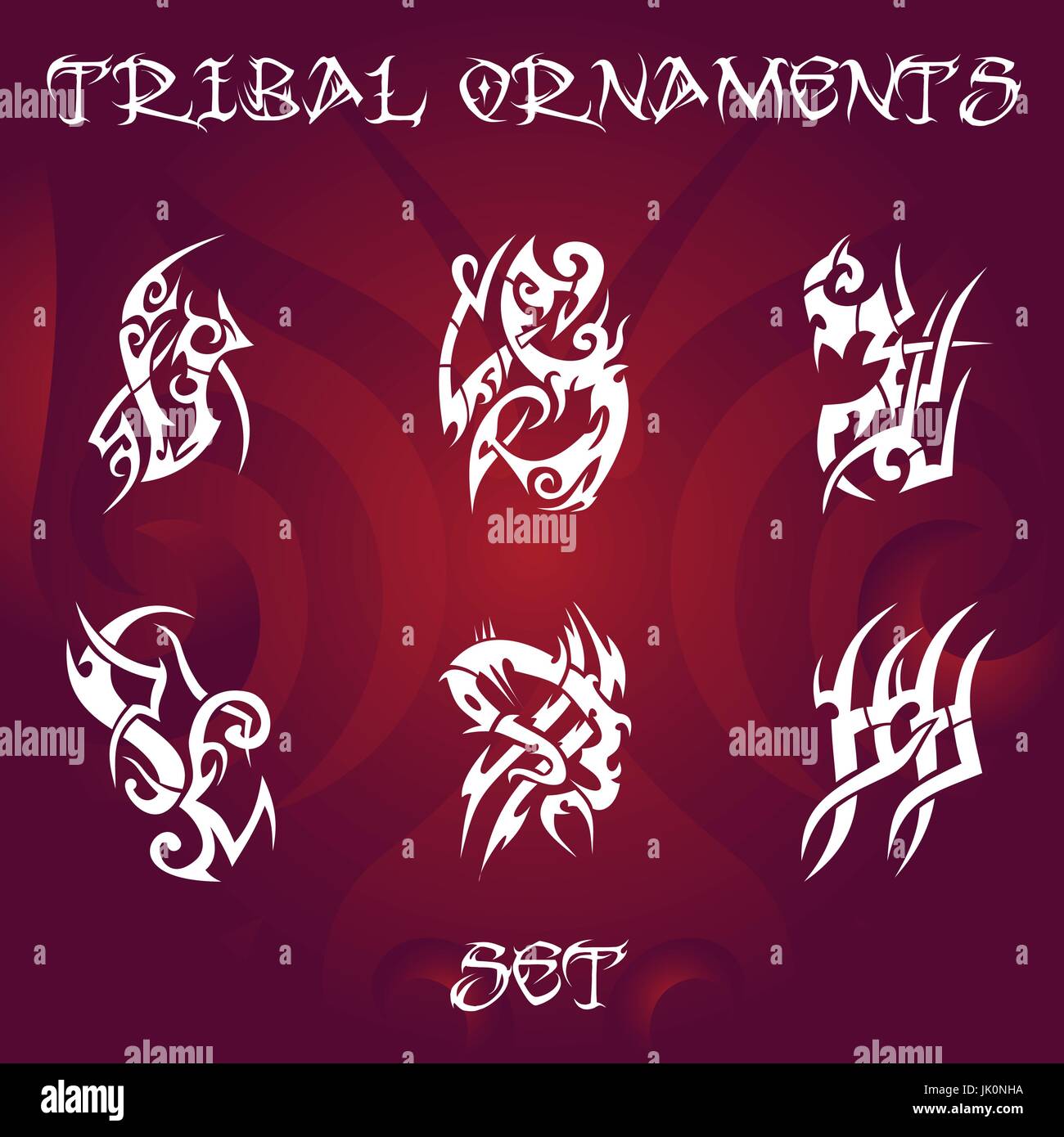 Ornamenti tribali per tatuaggio e disegni Illustrazione Vettoriale