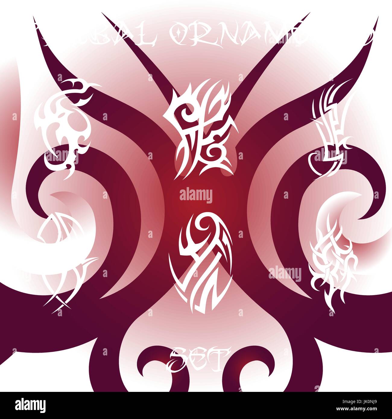 Ornamenti tribali per tatuaggio e disegni Illustrazione Vettoriale