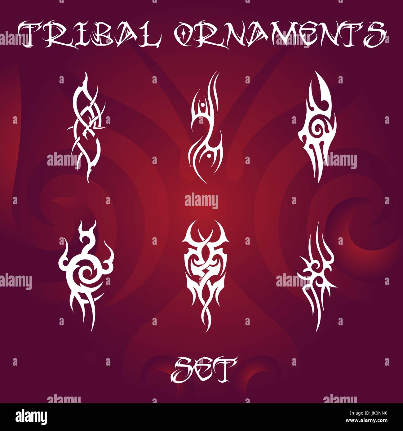 Ornamenti tribali per tatuaggio e disegni Illustrazione Vettoriale