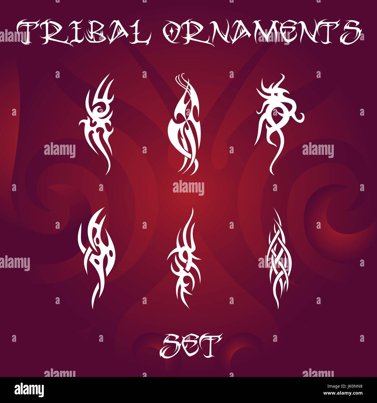 Ornamenti tribali per tatuaggio e disegni Illustrazione Vettoriale