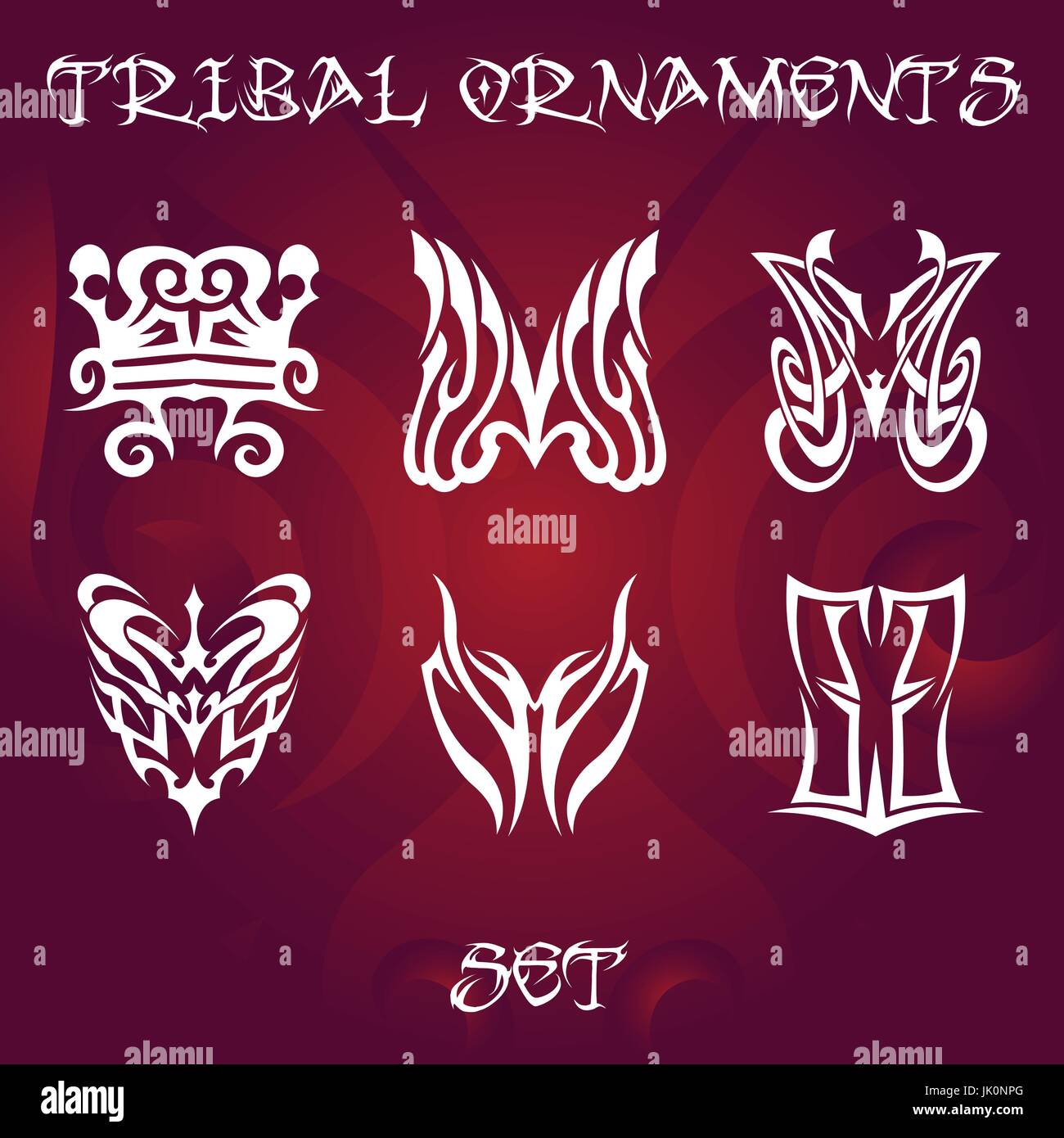 Ornamenti tribali per tatuaggio e disegni Illustrazione Vettoriale