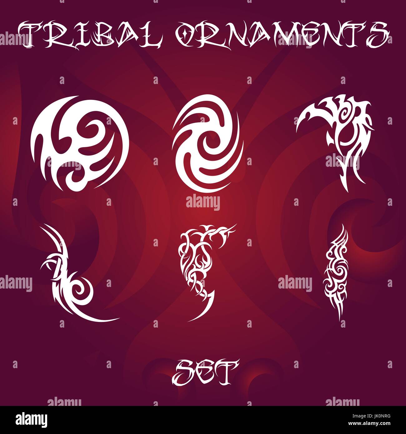 Ornamenti tribali per tatuaggio e disegni Illustrazione Vettoriale