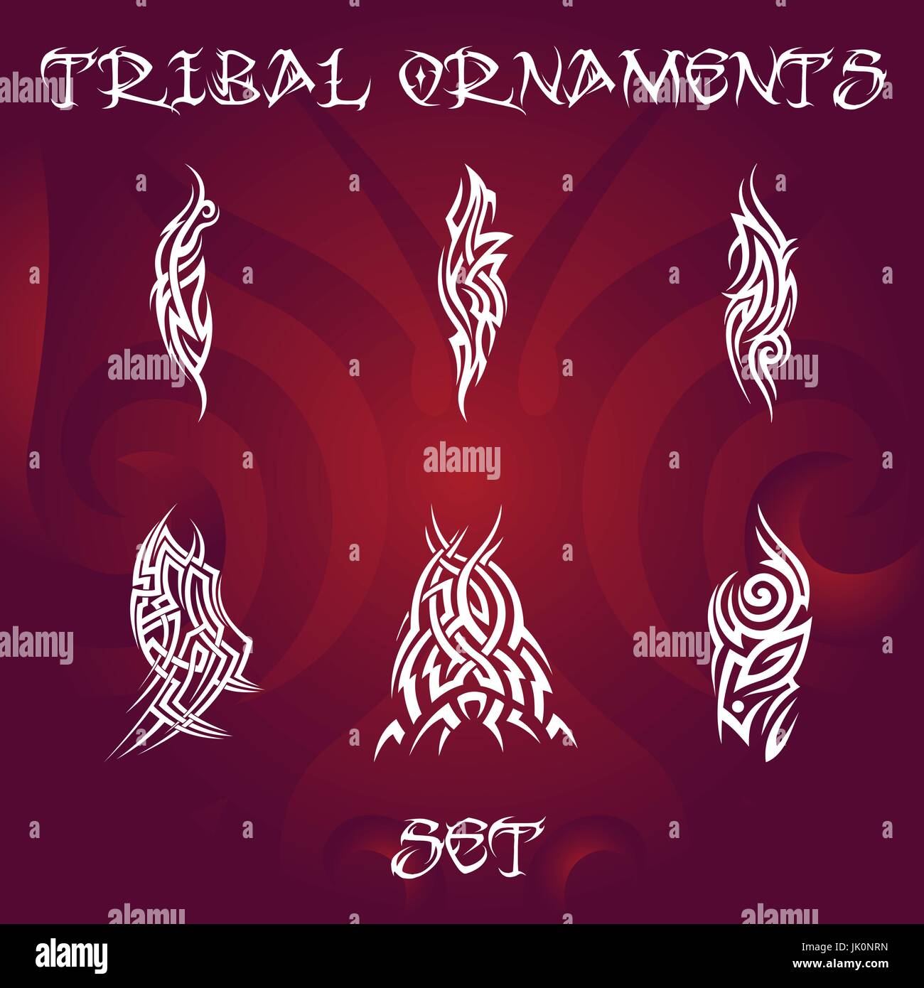 Ornamenti tribali per tatuaggio e disegni Illustrazione Vettoriale