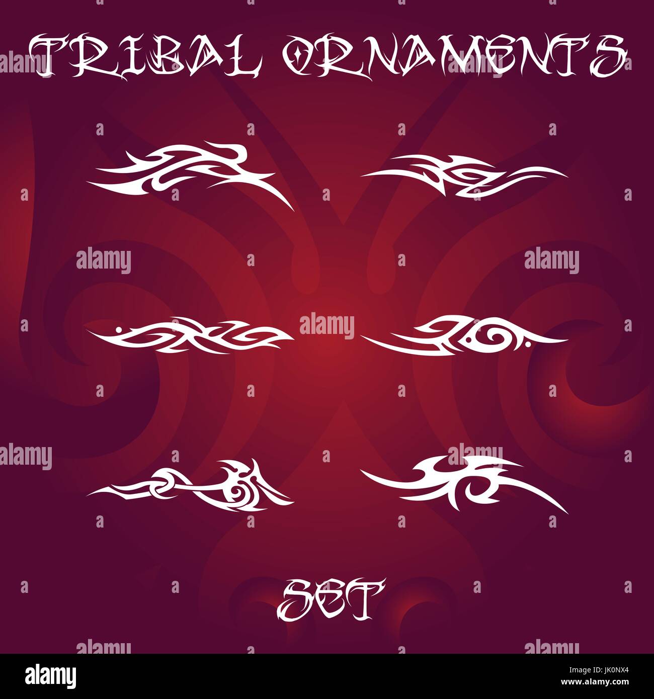 Ornamenti tribali per tatuaggio e disegni Illustrazione Vettoriale