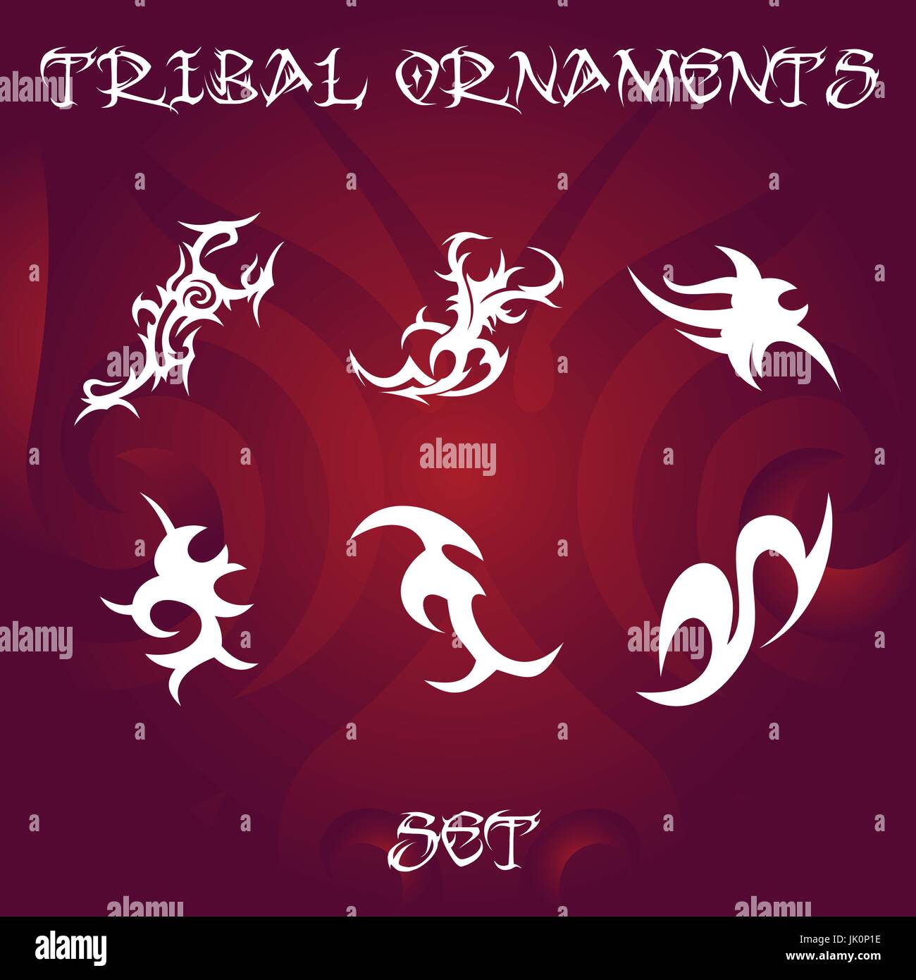 Ornamenti tribali per tatuaggio e disegni Illustrazione Vettoriale