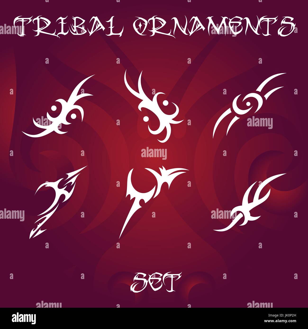 Ornamenti tribali per tatuaggio e disegni Illustrazione Vettoriale