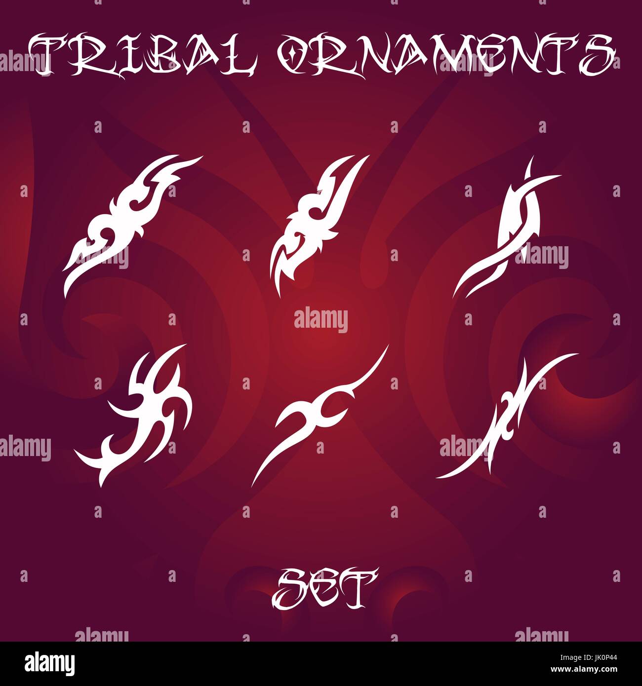 Ornamenti tribali per tatuaggio e disegni Illustrazione Vettoriale