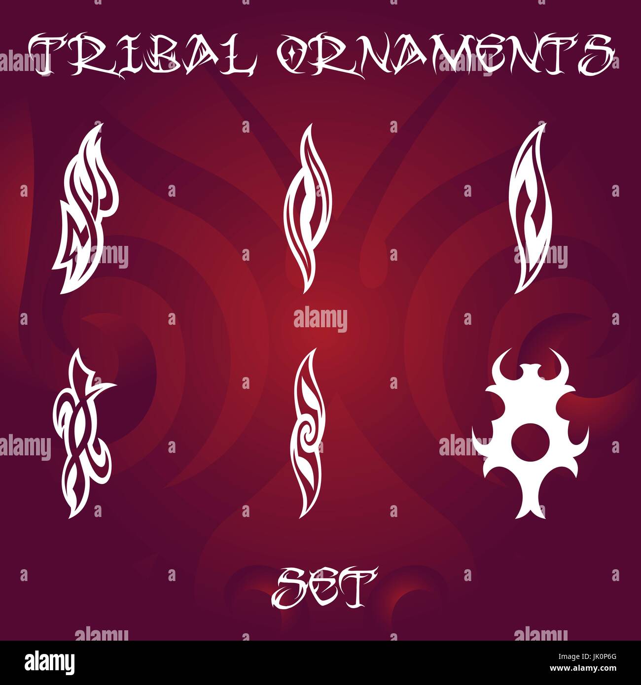 Ornamenti tribali per tatuaggio e disegni Illustrazione Vettoriale