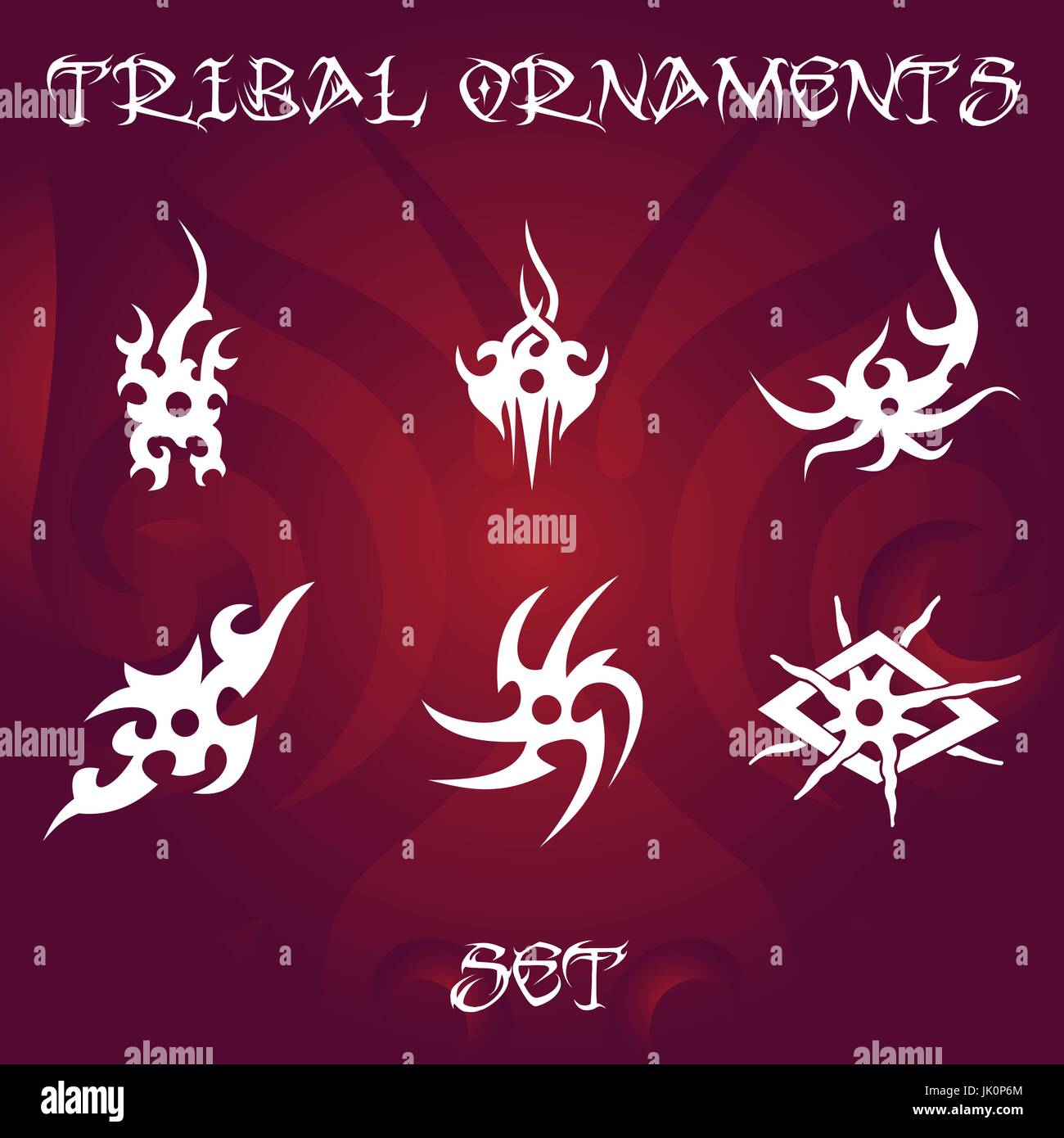Ornamenti tribali per tatuaggio e disegni Illustrazione Vettoriale