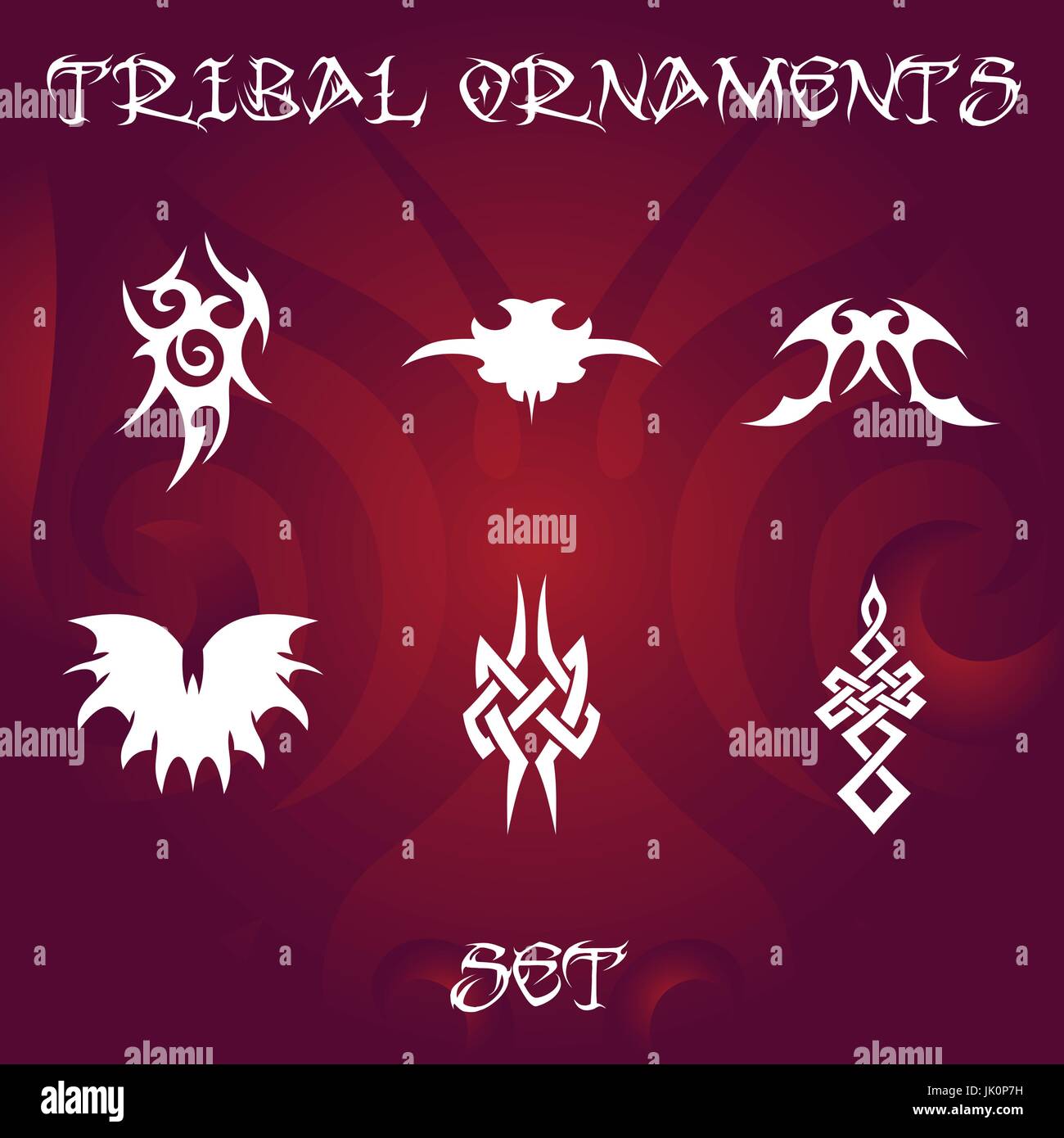 Ornamenti tribali per tatuaggio e disegni Illustrazione Vettoriale
