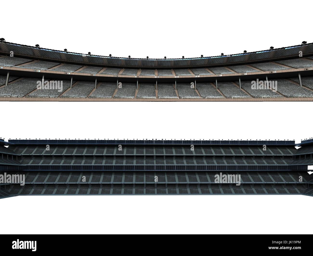 3D rendering stadium sedi isolato su bianco Foto Stock