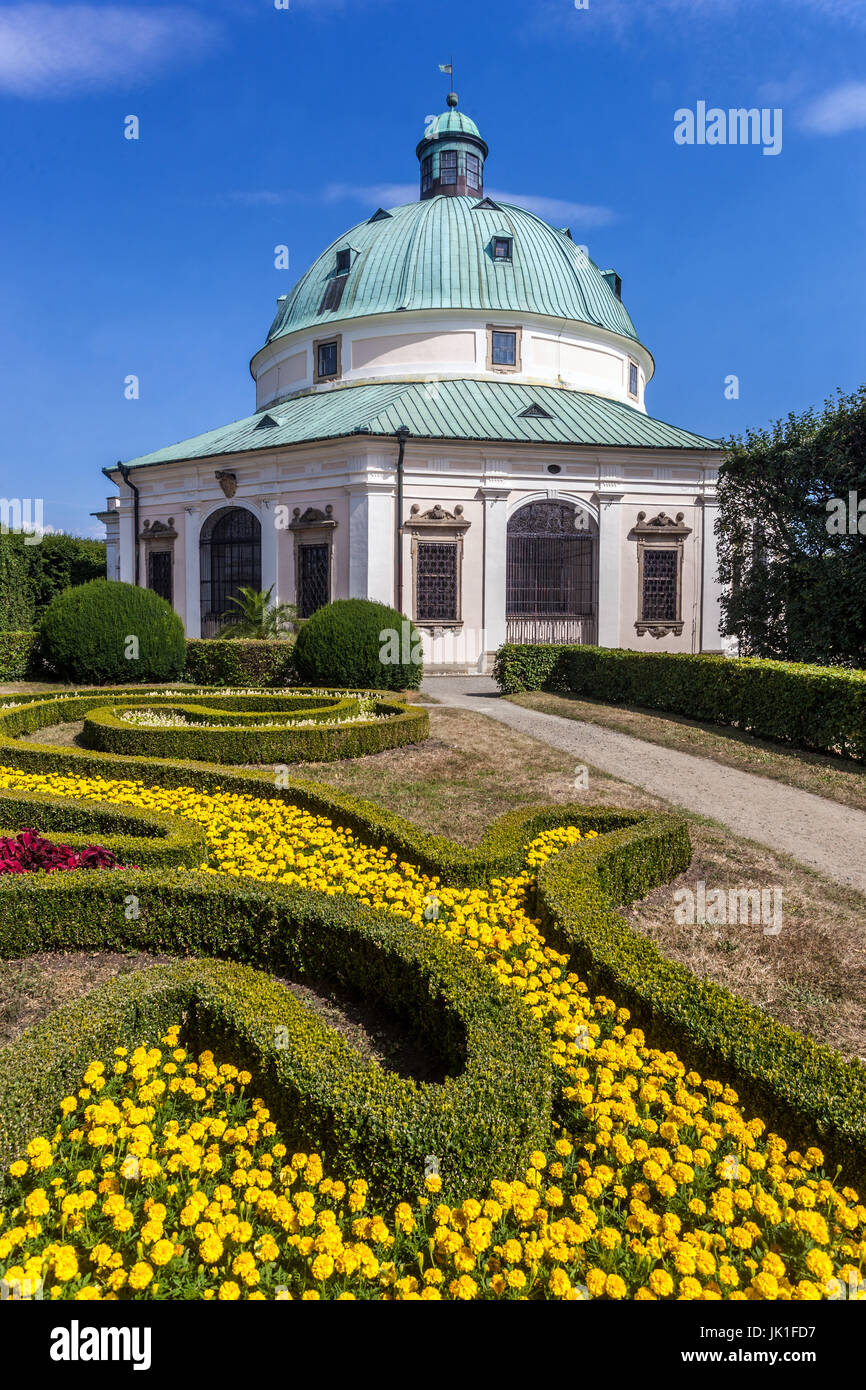 Barocco Rotunda Repubblica Ceca Kromeriz giardino, UNESCO giardino, Moravia, Kromeriz Repubblica Ceca Foto Stock