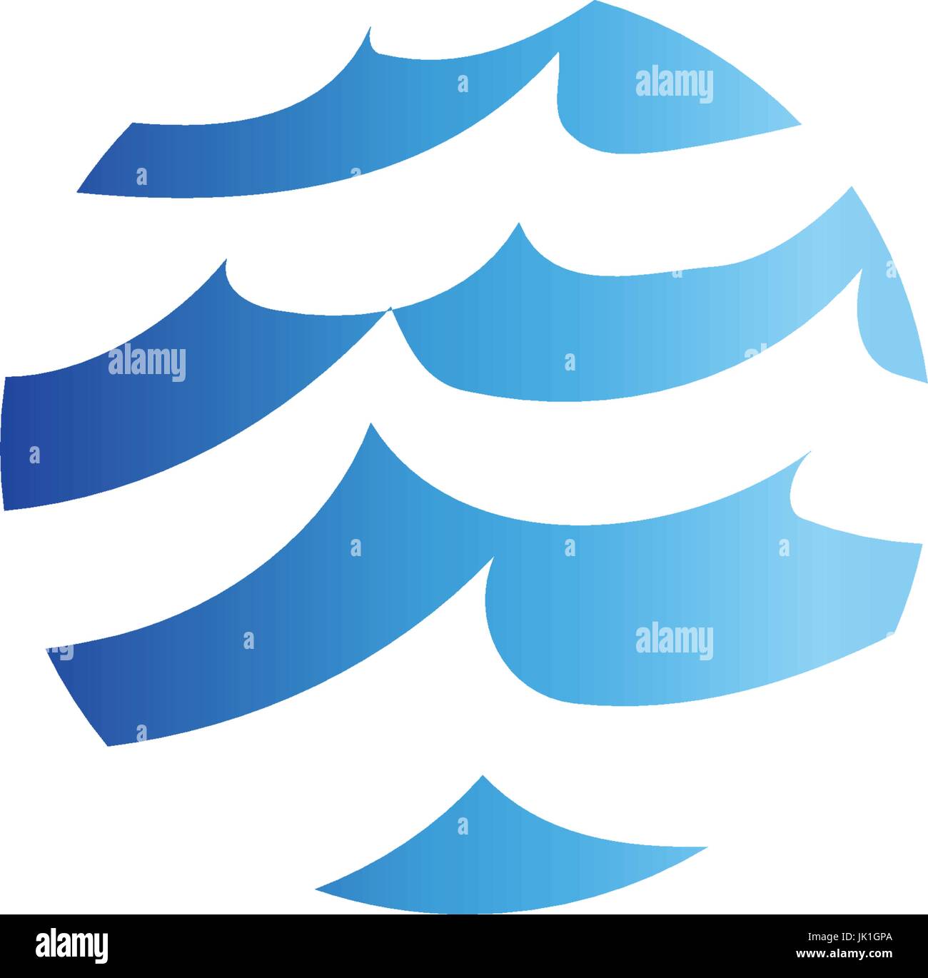Abstract isolato di forma rotonda, di liquido di colore blu oceano onda, e sky, cloud logo. Acqua vettore stilizzati logotipo. Illustrazione Vettoriale