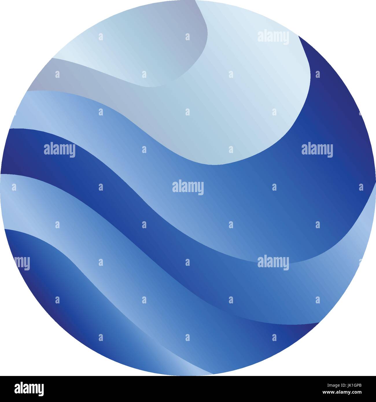 Abstract isolato di forma rotonda, di liquido di colore blu oceano onda, e sky, cloud logo. Acqua vettore stilizzati logotipo. Illustrazione Vettoriale