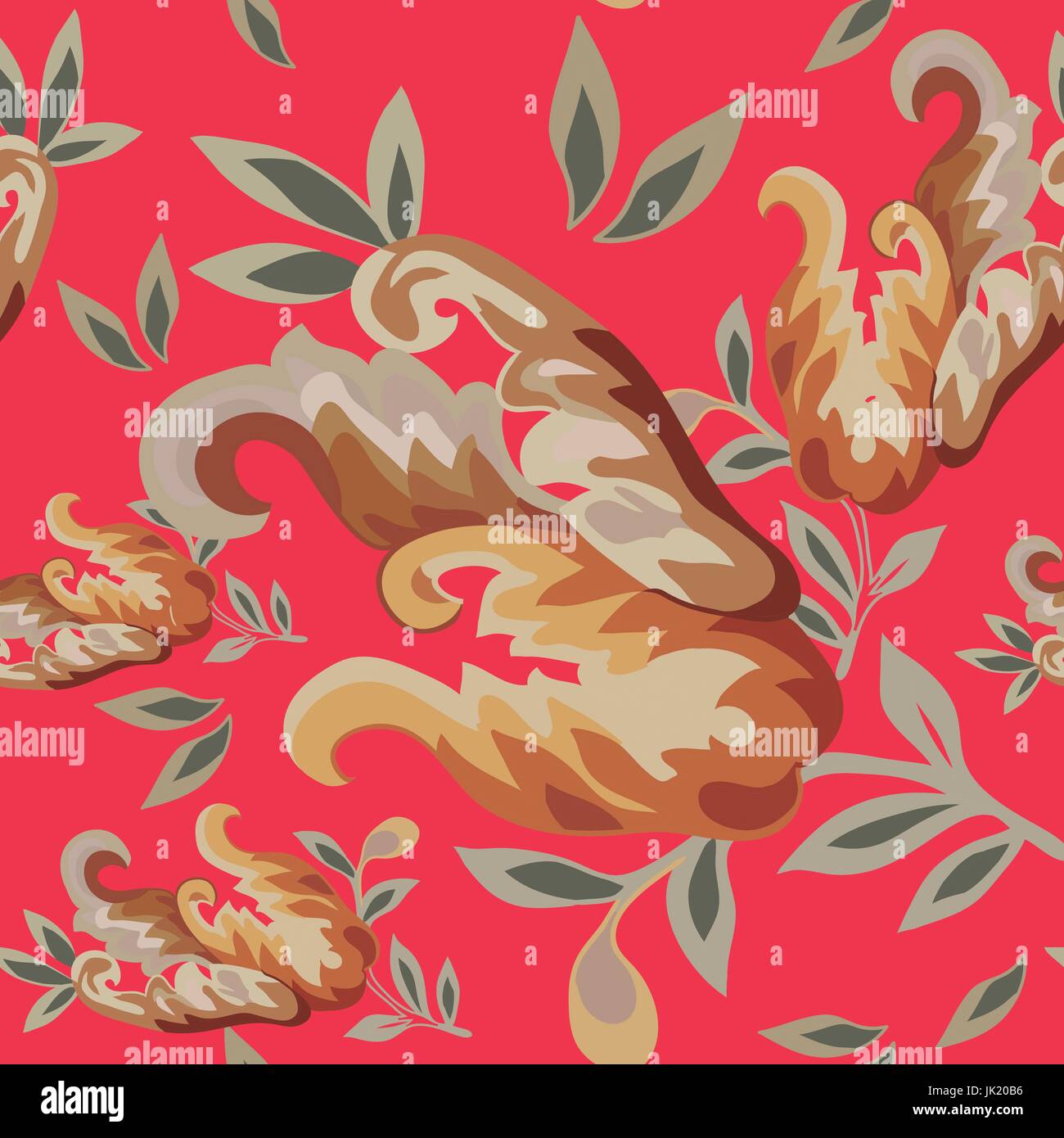Tradizionalmente motivo floreale Illustrazione Vettoriale