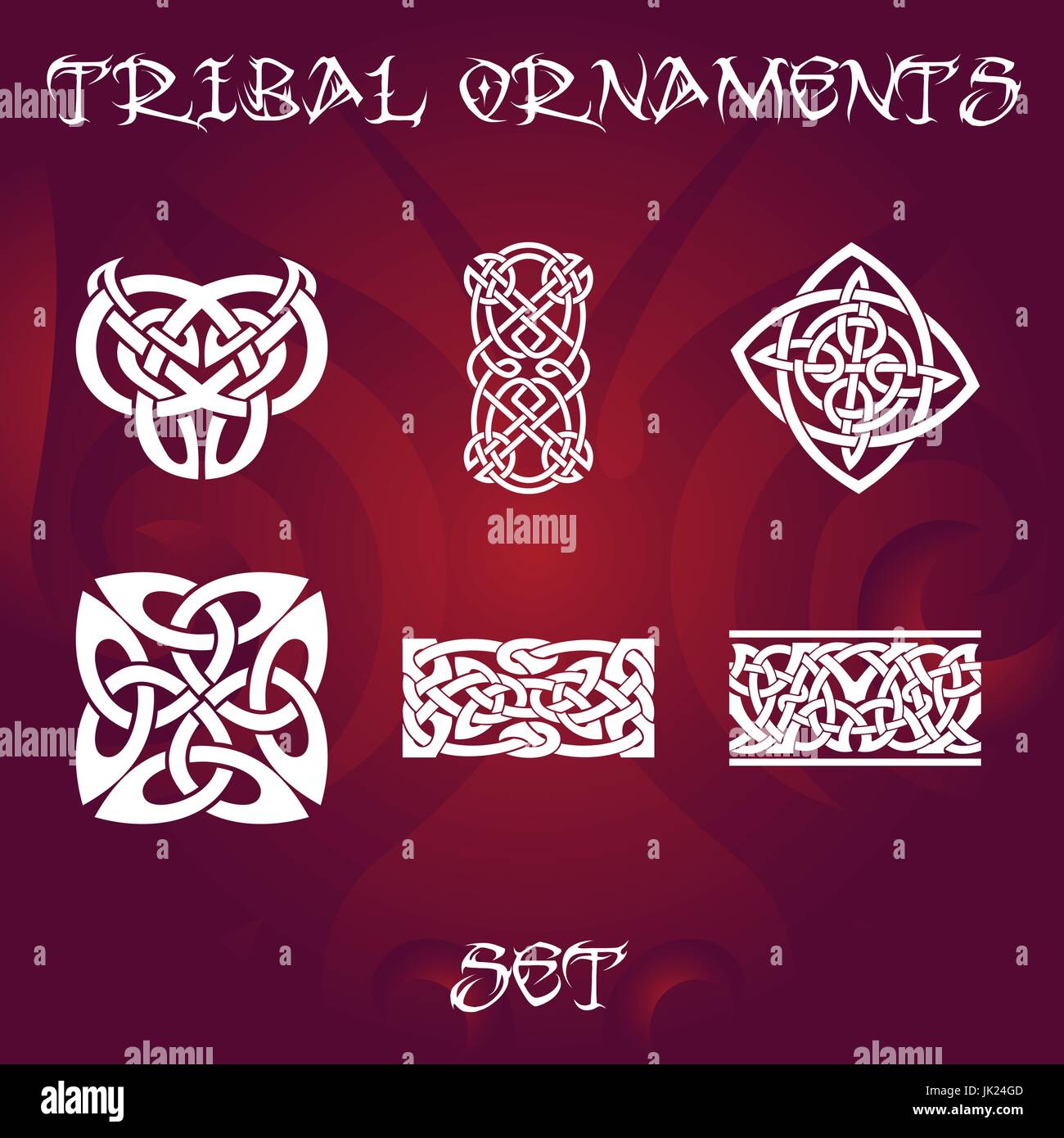 Ornamenti tribali per tatuaggio e disegni Illustrazione Vettoriale