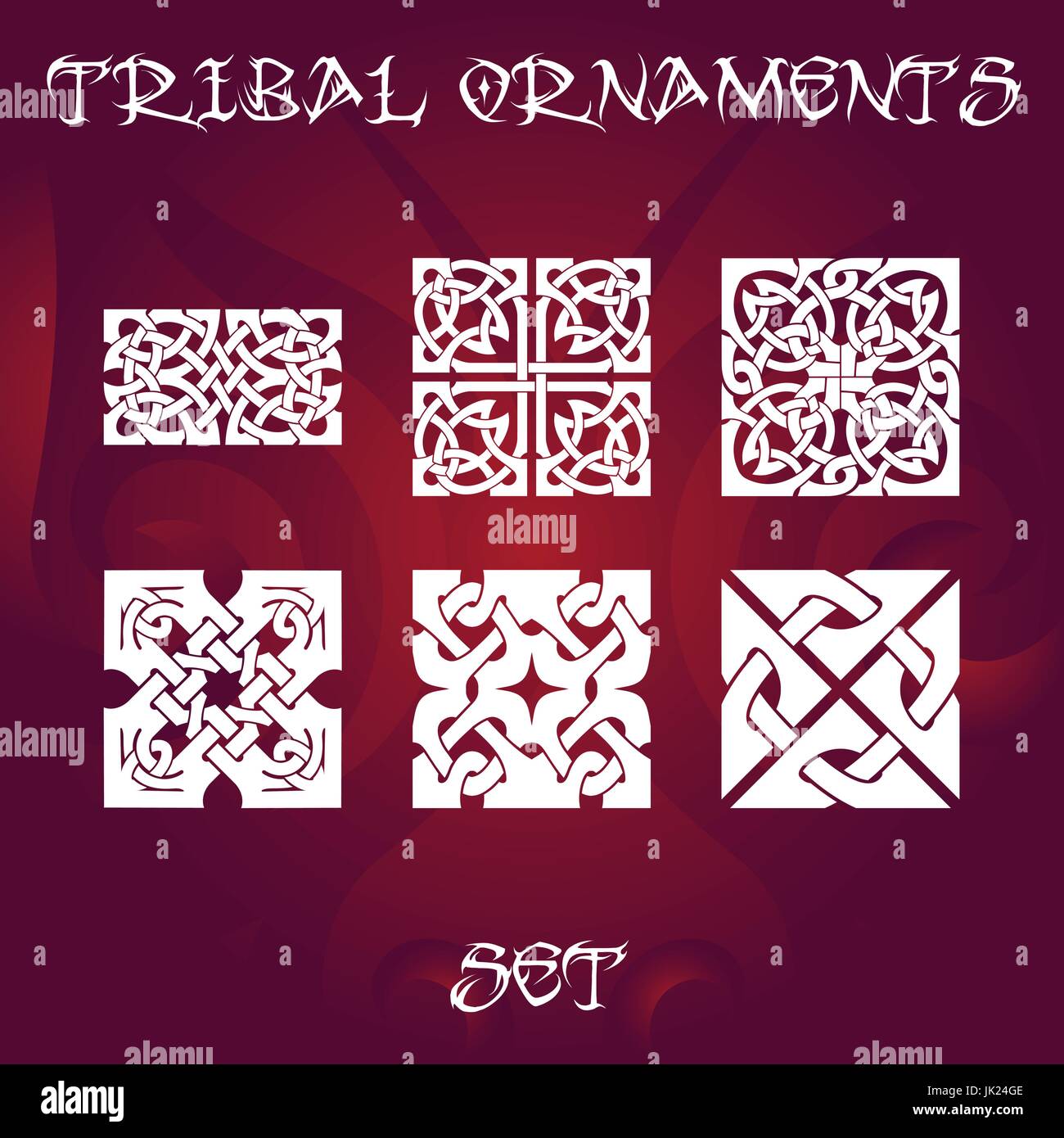 Ornamenti tribali per tatuaggio e disegni Illustrazione Vettoriale