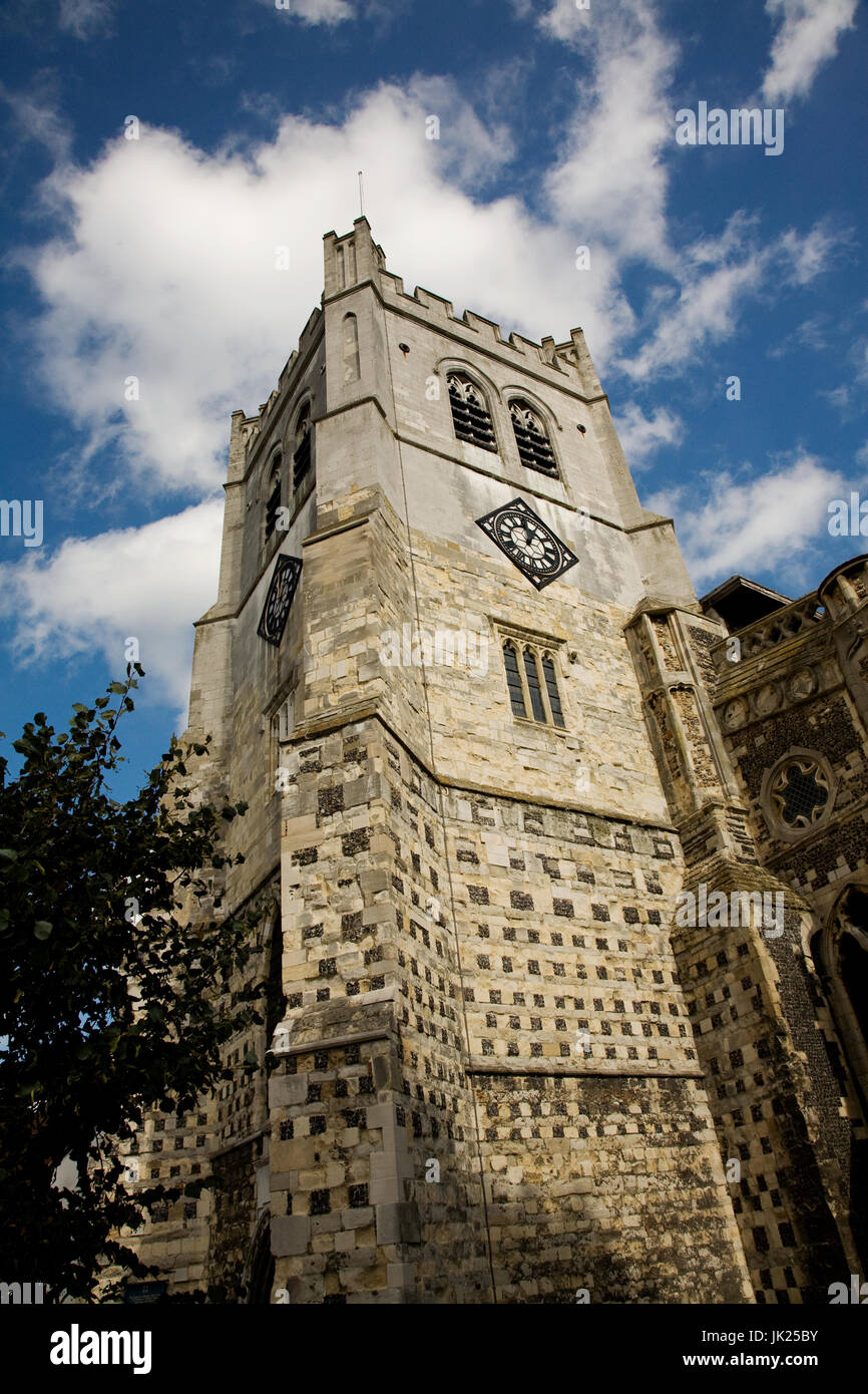 Chiesa dell'abbazia di Waltham, il posto del Re Harold di sepoltura nel 1066. Conosciuta anche come la chiesa abbaziale famoso per il soffitto dello zodiaco. Foto Stock