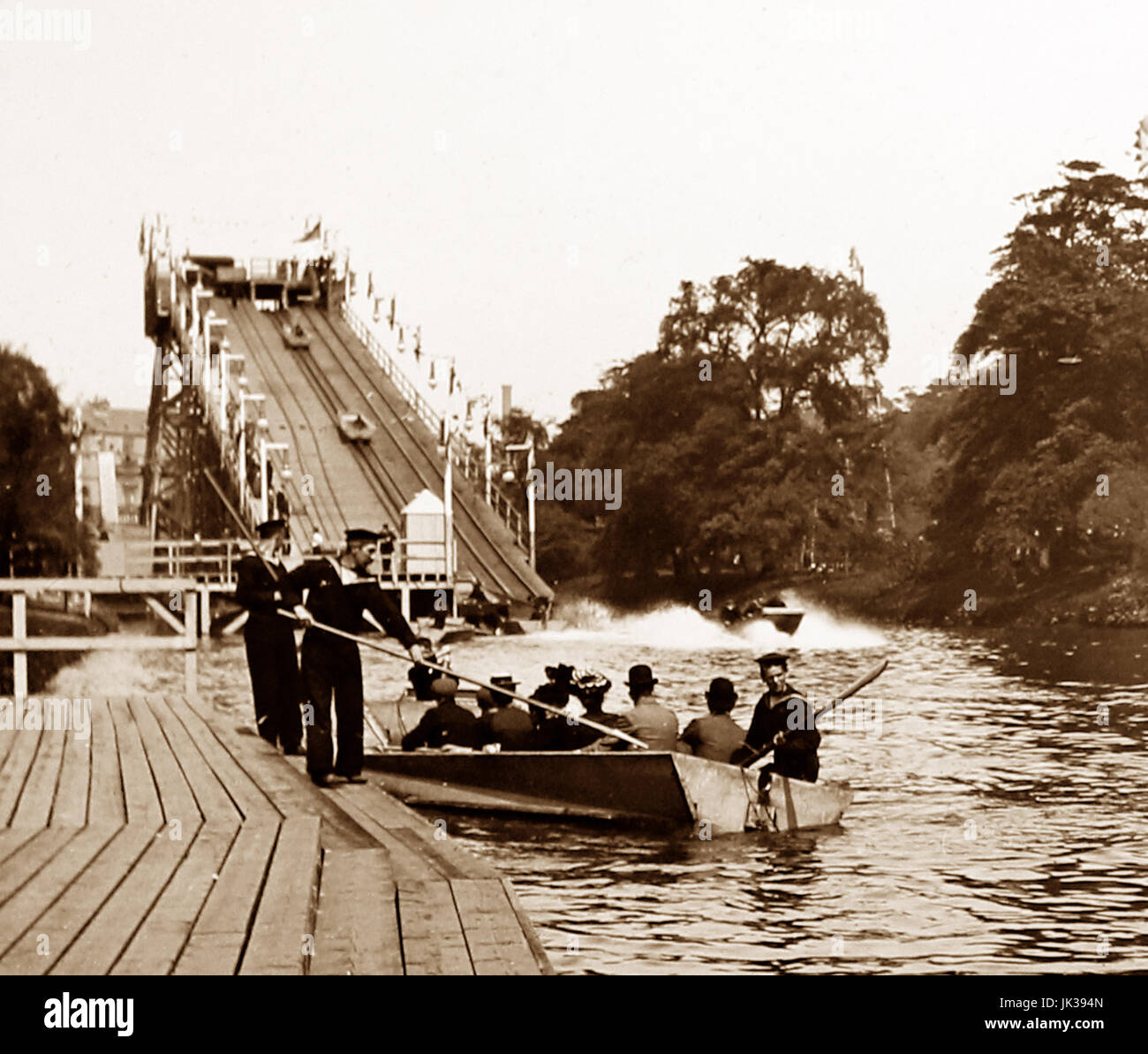 Acqua Splash fairground ride, primi 1900s Foto Stock