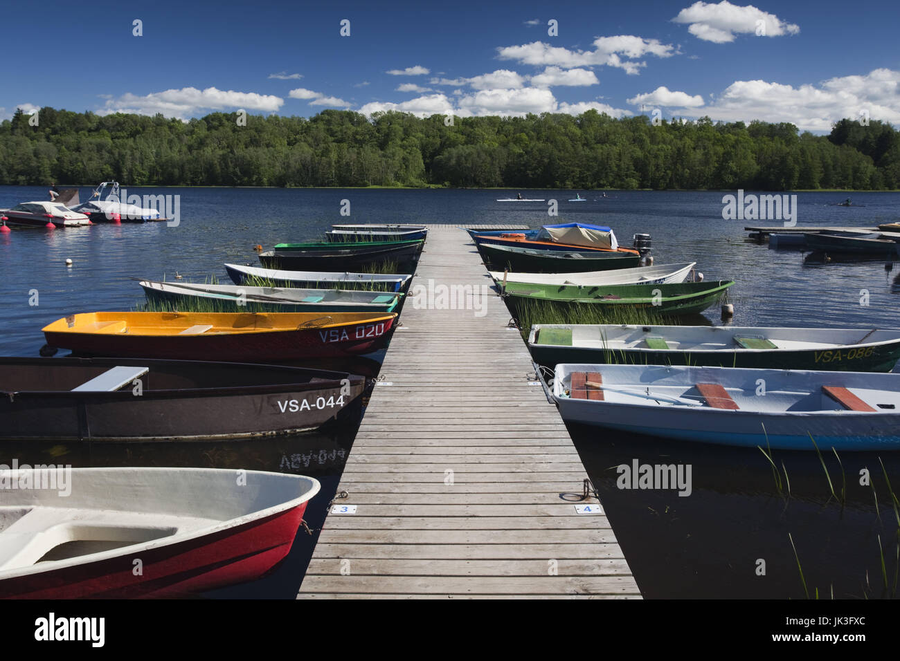 Estonia, Southwestern Estonia, Viljandi, marina sul Viljandi Jarv lago Foto Stock