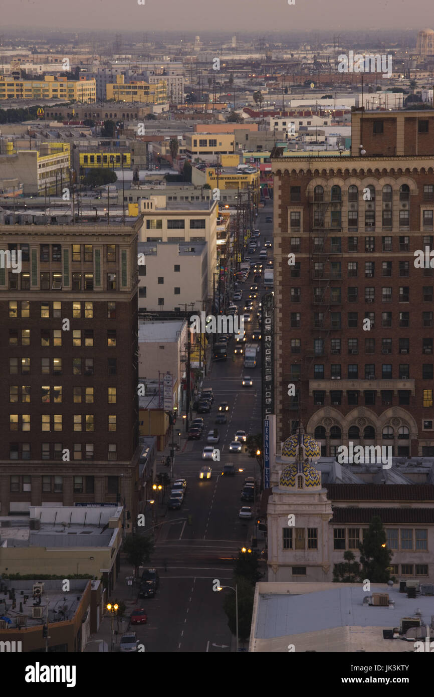 Stati Uniti, California, Los Angeles, Downtown, antenna lungo la West 11th Street a est la Foto Stock