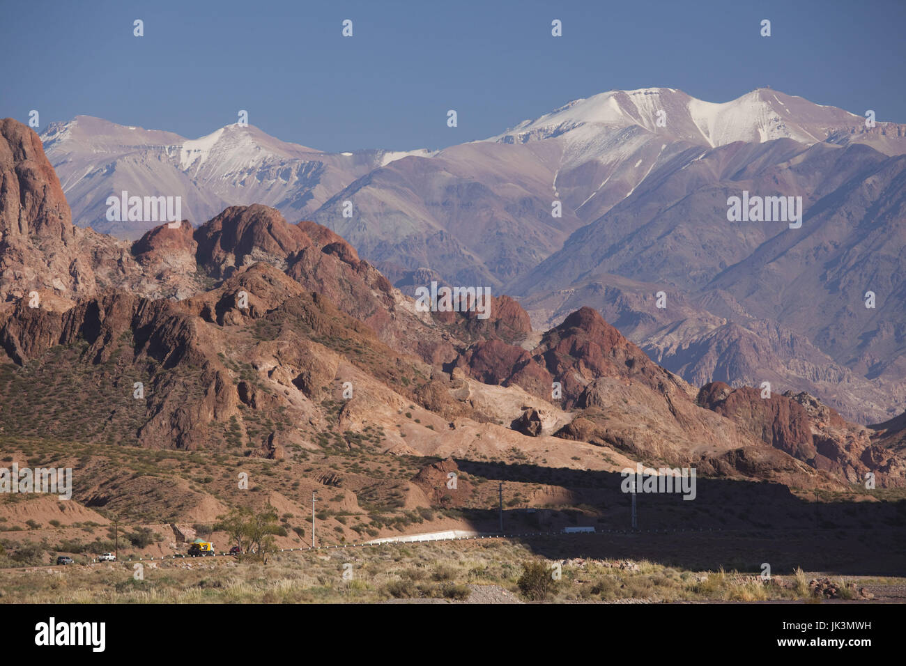 Argentina, provincia di Mendoza, Polvaredas, paesaggio al di fuori della RN 7 Foto Stock