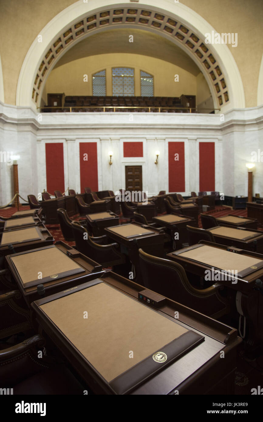 Stati Uniti d'America, West Virginia, Charleston, West Virginia State Capitol, il Senato dello Stato camera legislativa Foto Stock